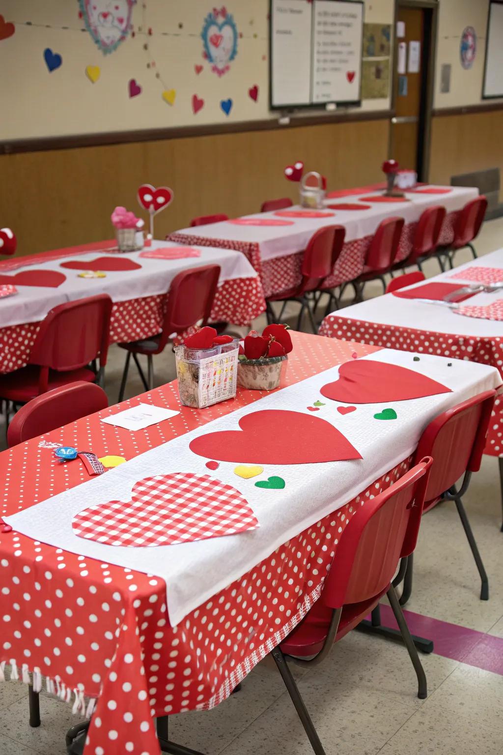 Festive dining settings for a special Affection Day snack moment.