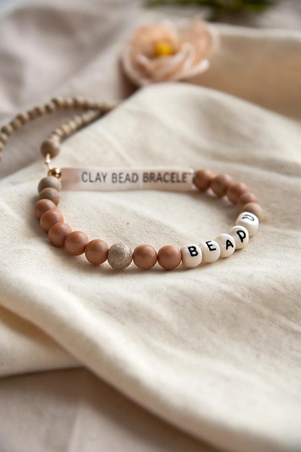 Craft your own story with every bead: Personalized perfection in clay and letters.