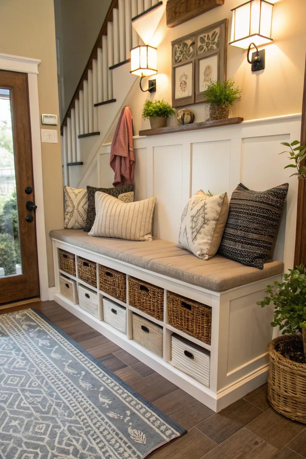 Style meets function with this storage seat.
