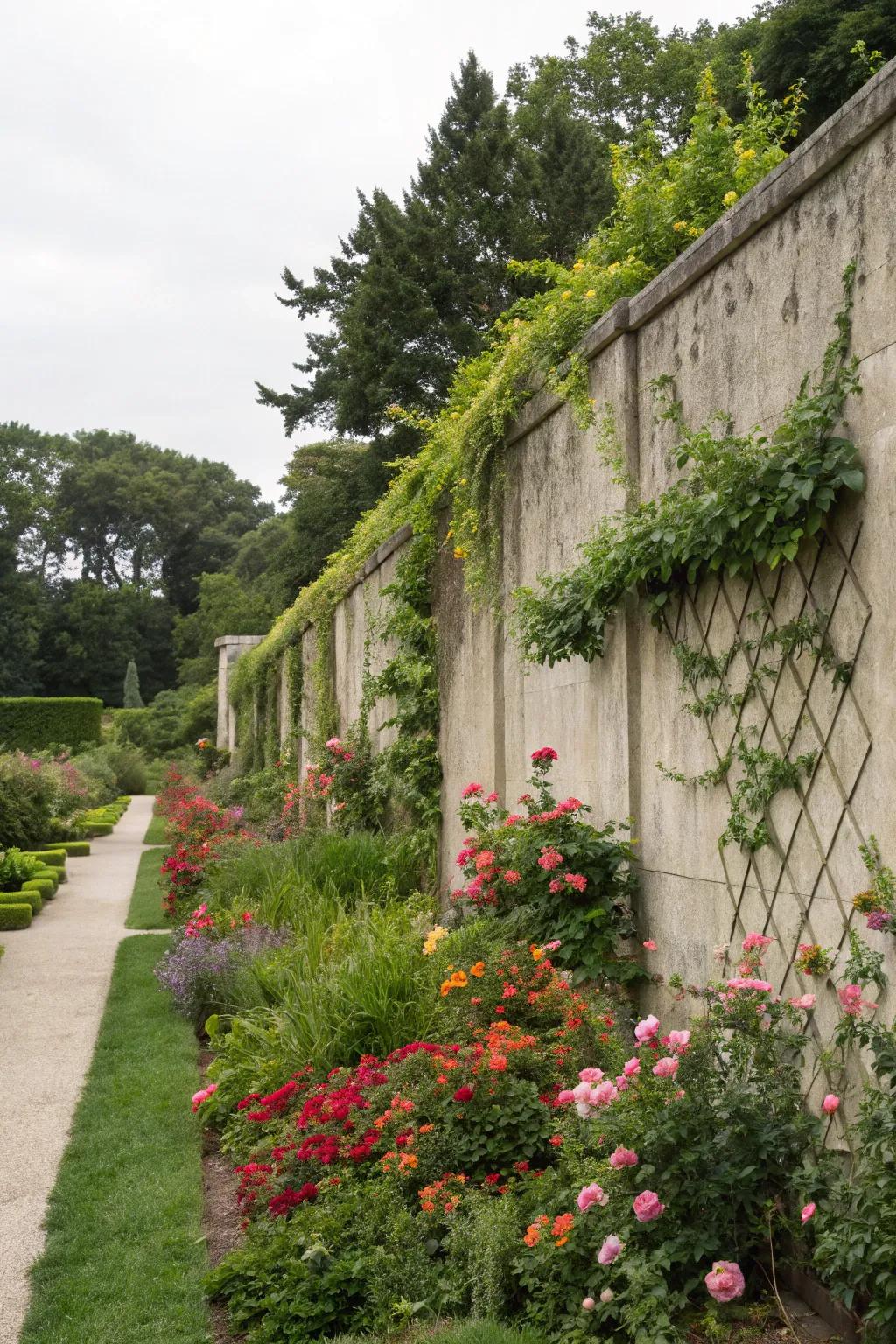 Etched stone-like walls infuse depth and persona.