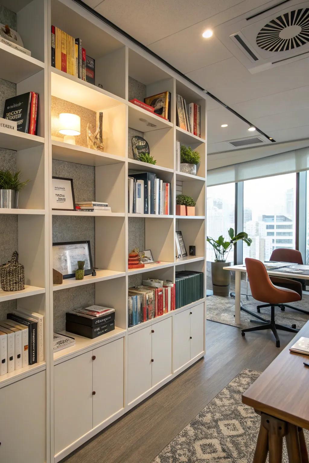Open storage that balances style with convenience.