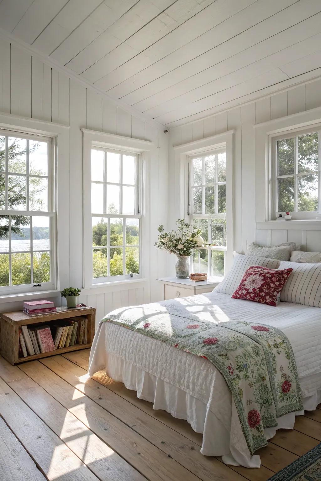 Light from the outside cultivates an expansive and welcoming atmosphere.