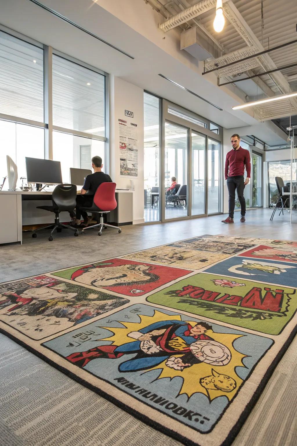 A pop culture inspired rug adds personality and fun to any space.