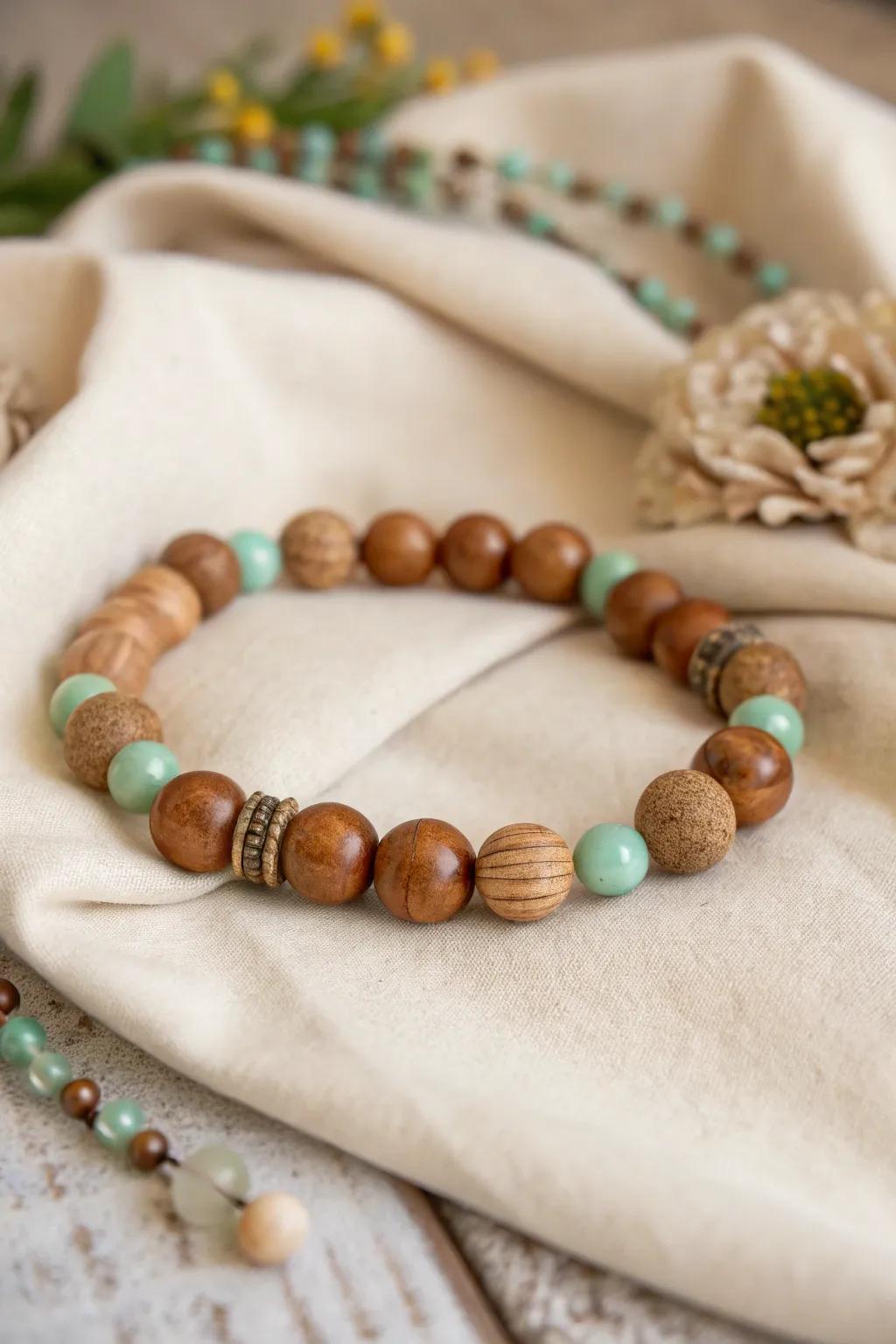 Embrace nature's beauty with a wooden bead bracelet – sustainable style with a touch of earth.