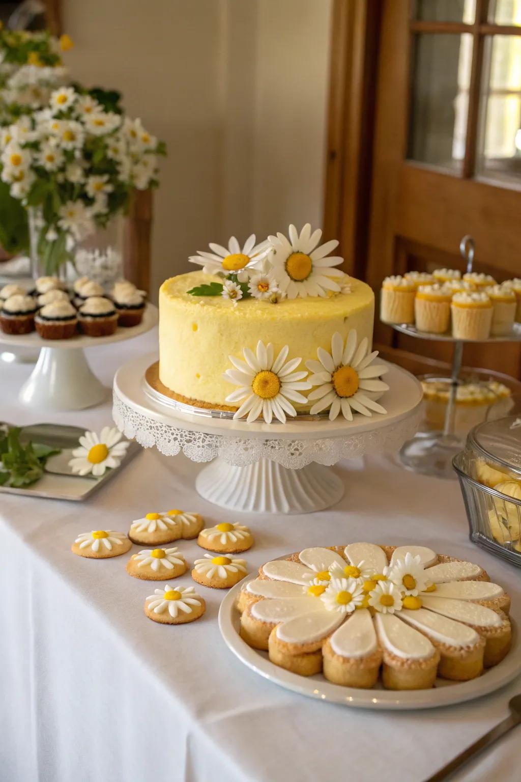 Enliven the celebration with daisy-themed treats.