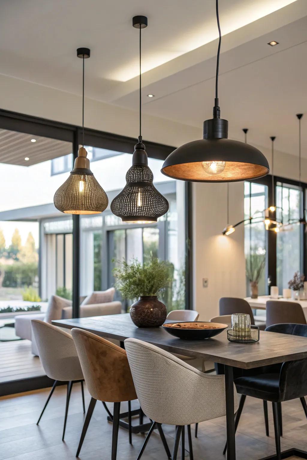 Lighting adjusting to suit dining and working scenarios.