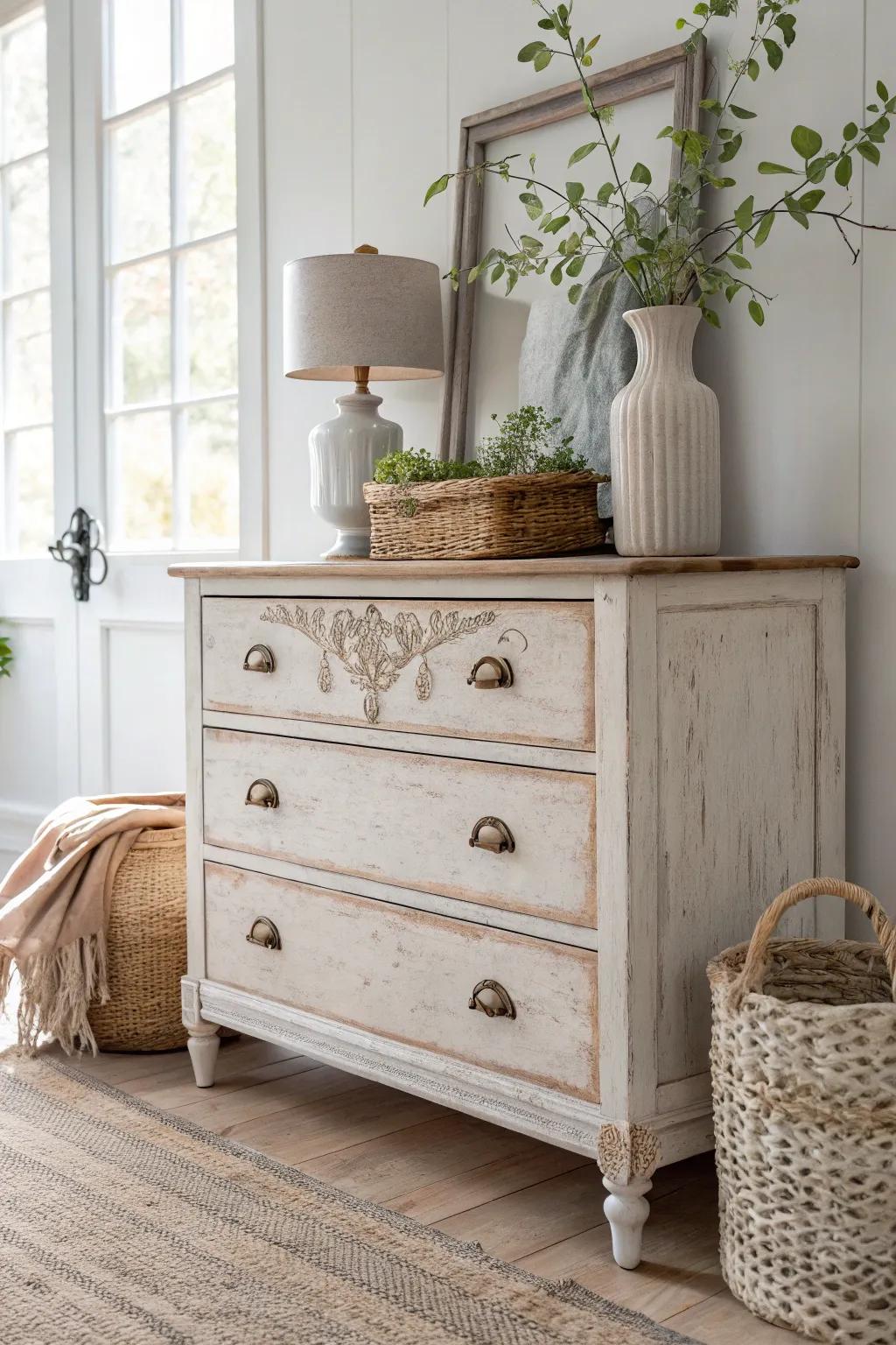 Revitalize your area with a classic boho dresser that radiates charm and simplicity.