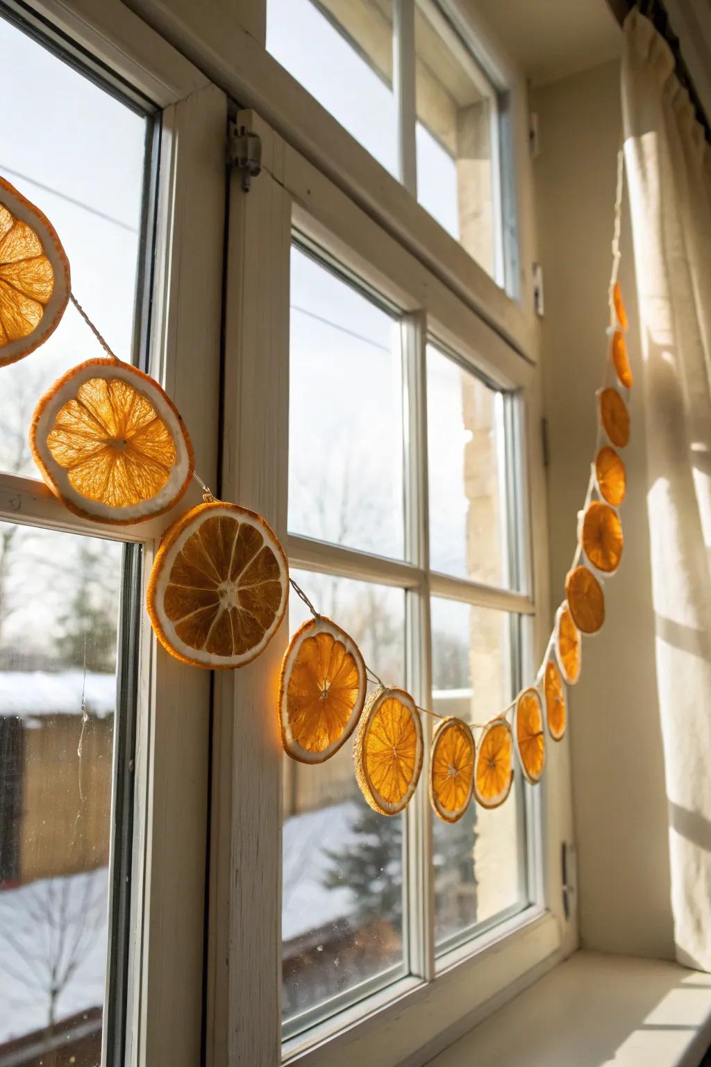 Welcome the season’s warmth through an exclusively made citrus garland, enveloping your space with an embrace of cozy, reminiscent holiday atmosphere.