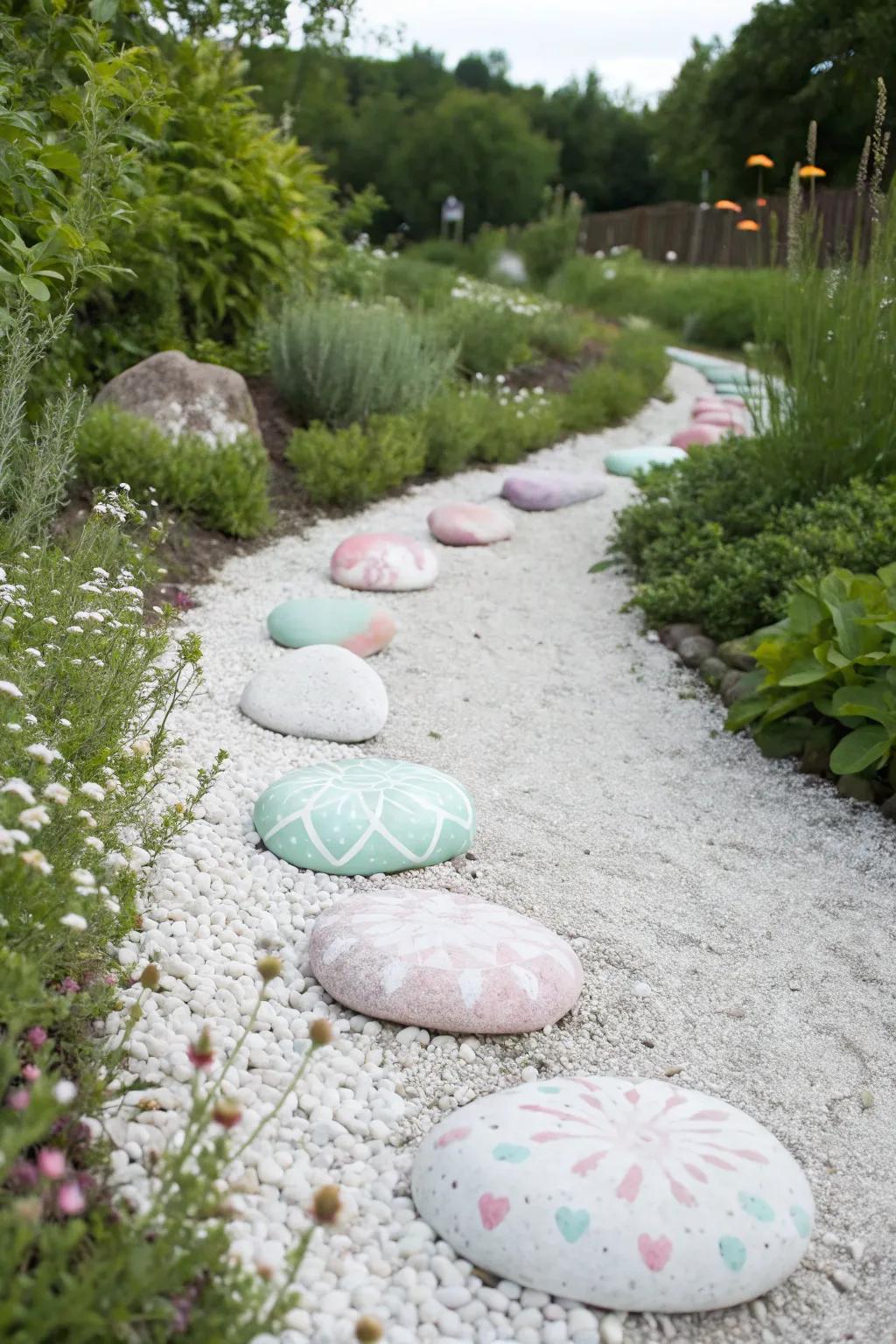 Enter tranquility through this charming DIY garden pathway, where minimalistic elegance converges with free-spirited charm.