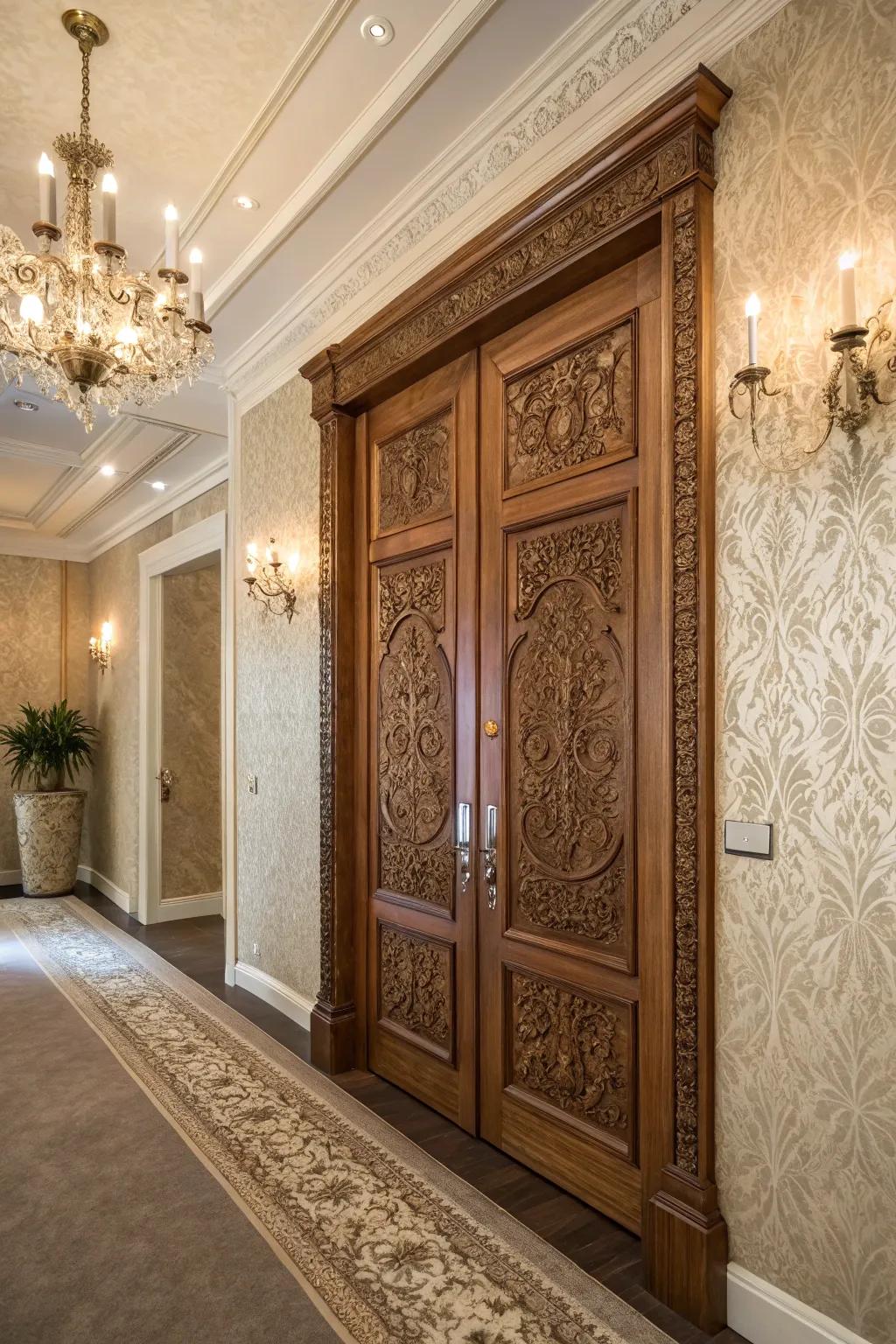 Artistic elegance presented through finely etched panels.