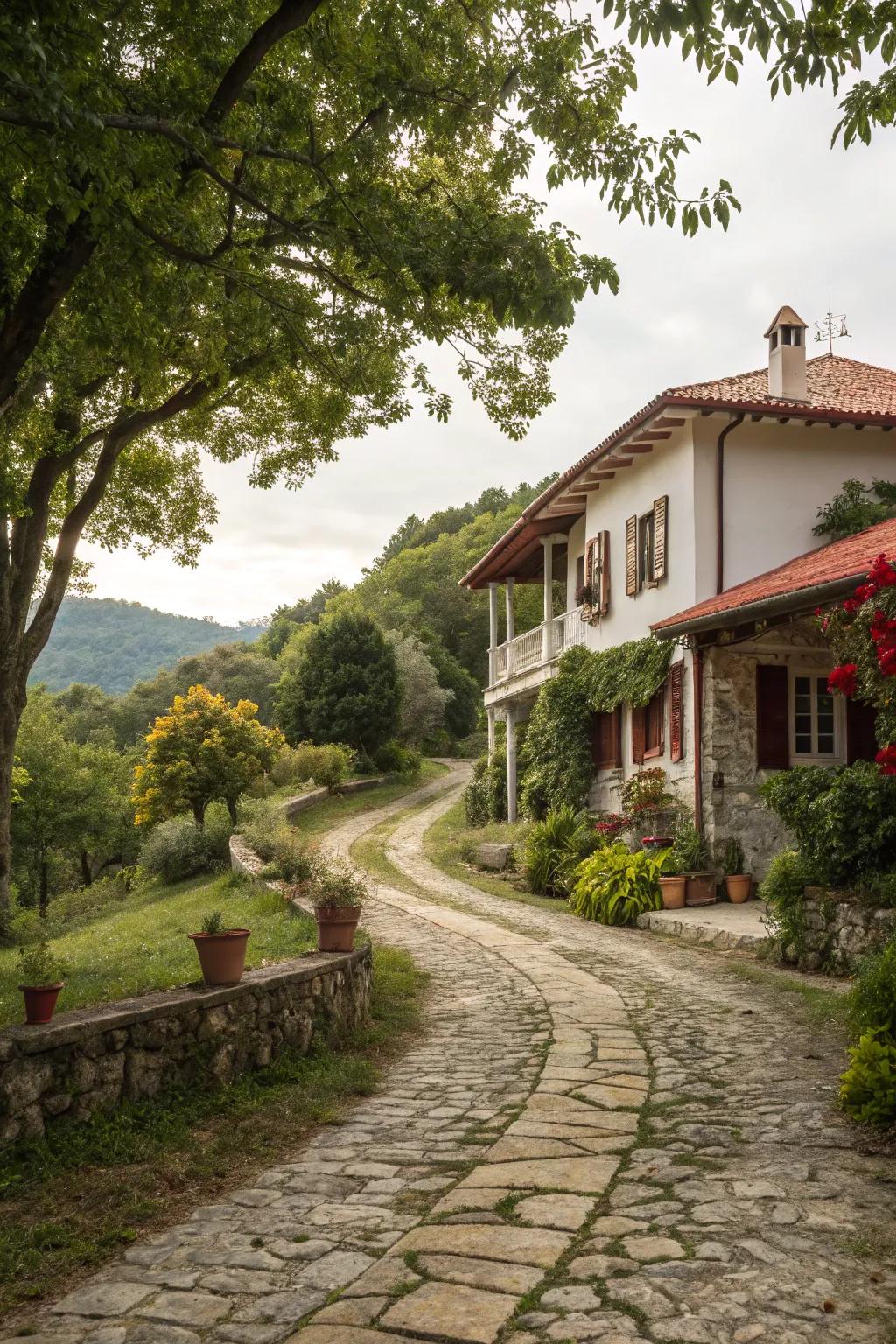 A timeless stone driveway exhibiting enduring charm.