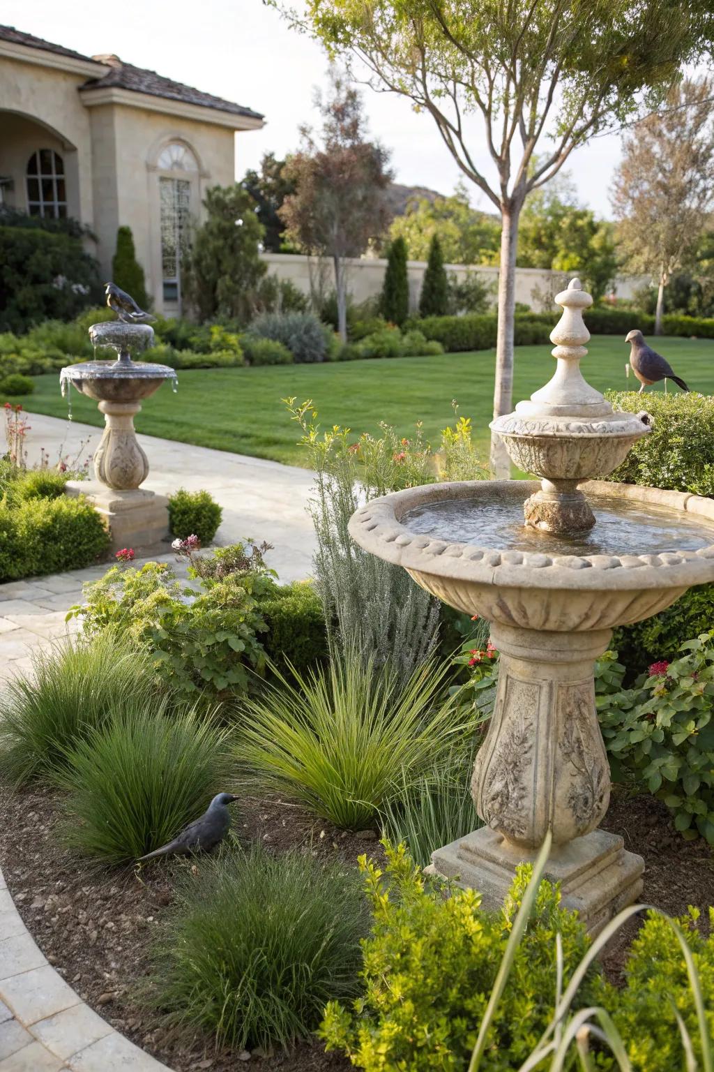 Decorative elements introduce charm and flair to any garden setting.