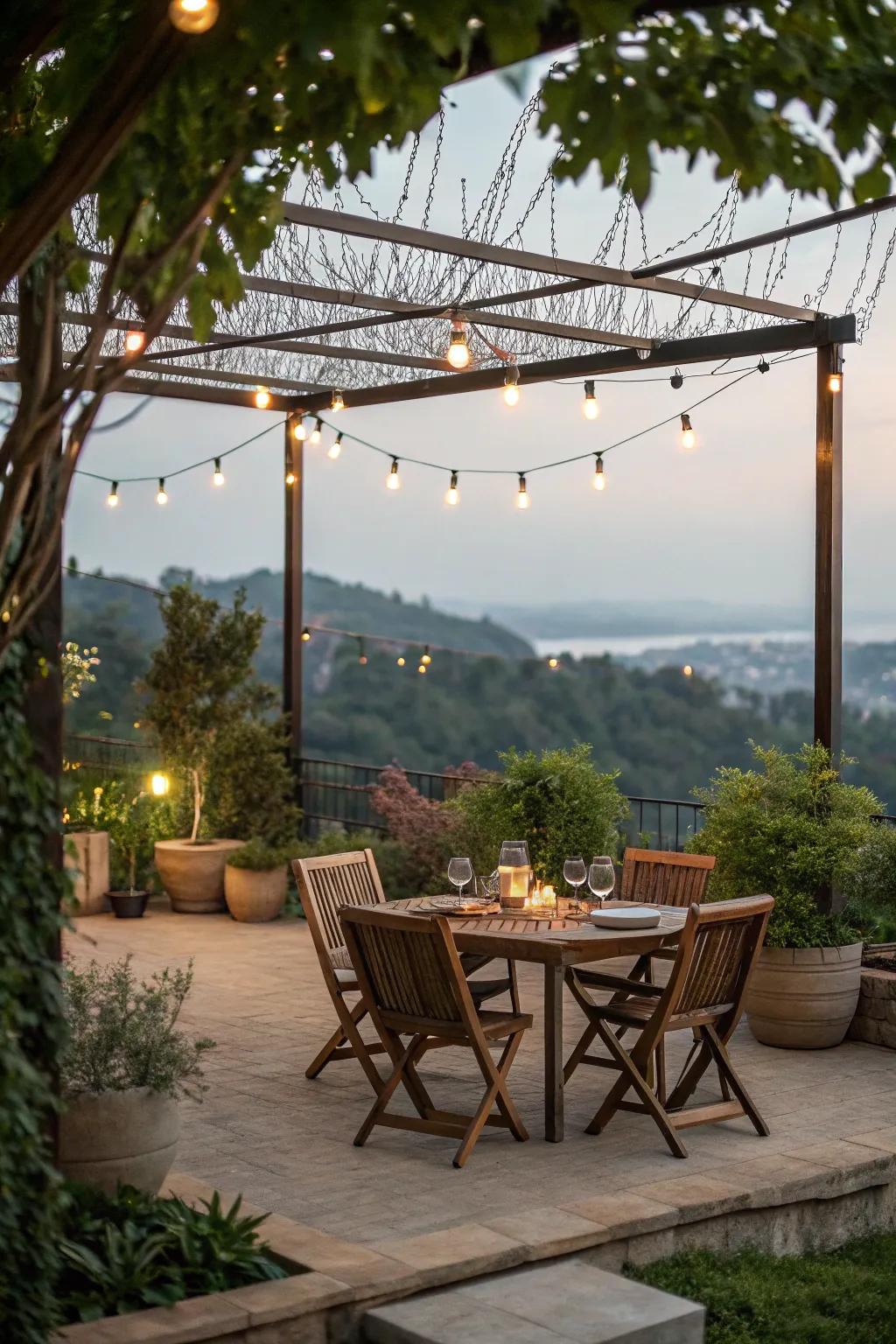 Outdoor dining spaces are ideal for social events in the open air.