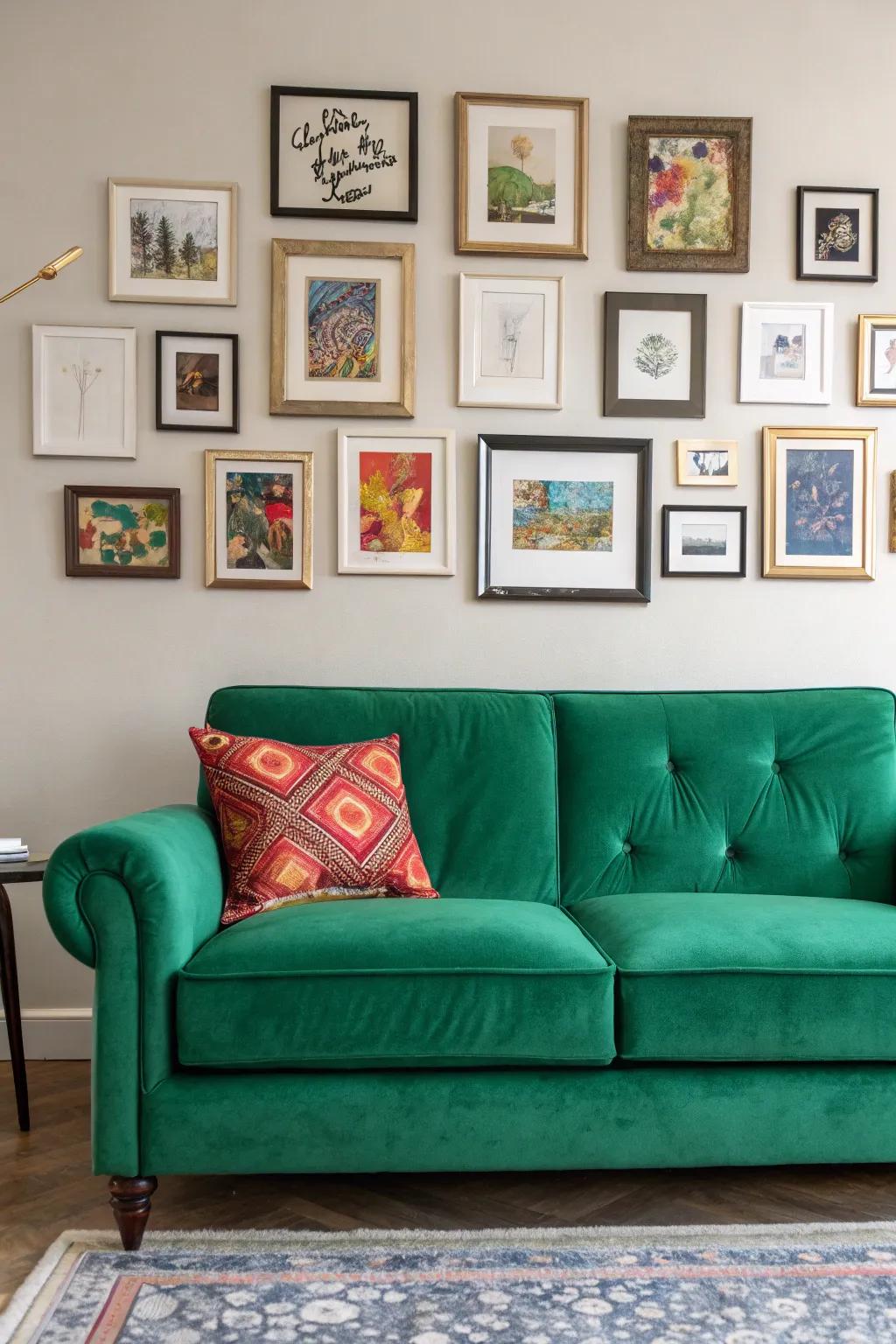 Artwork injects a personal touch into the living area.