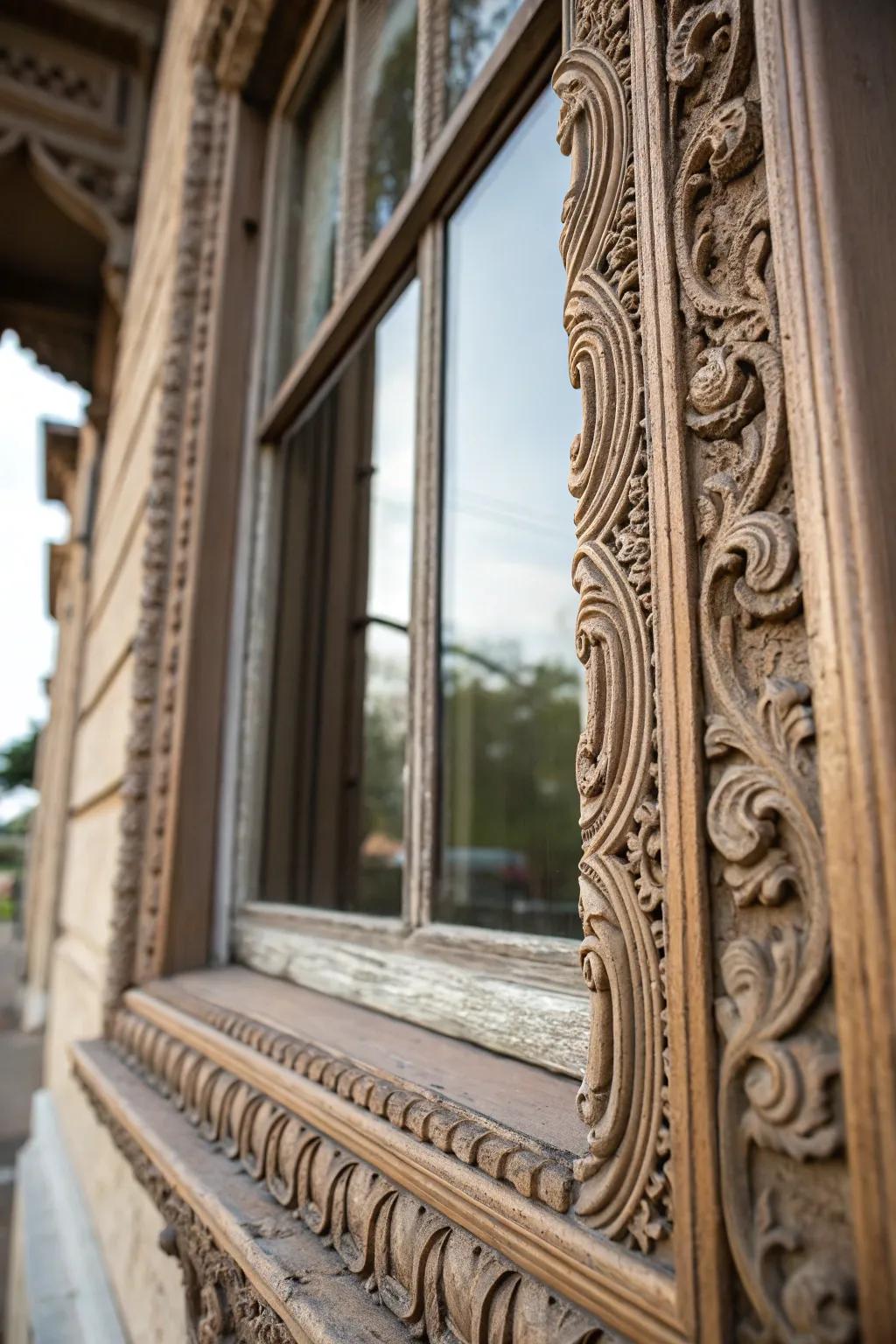 Window with complex detailed edging