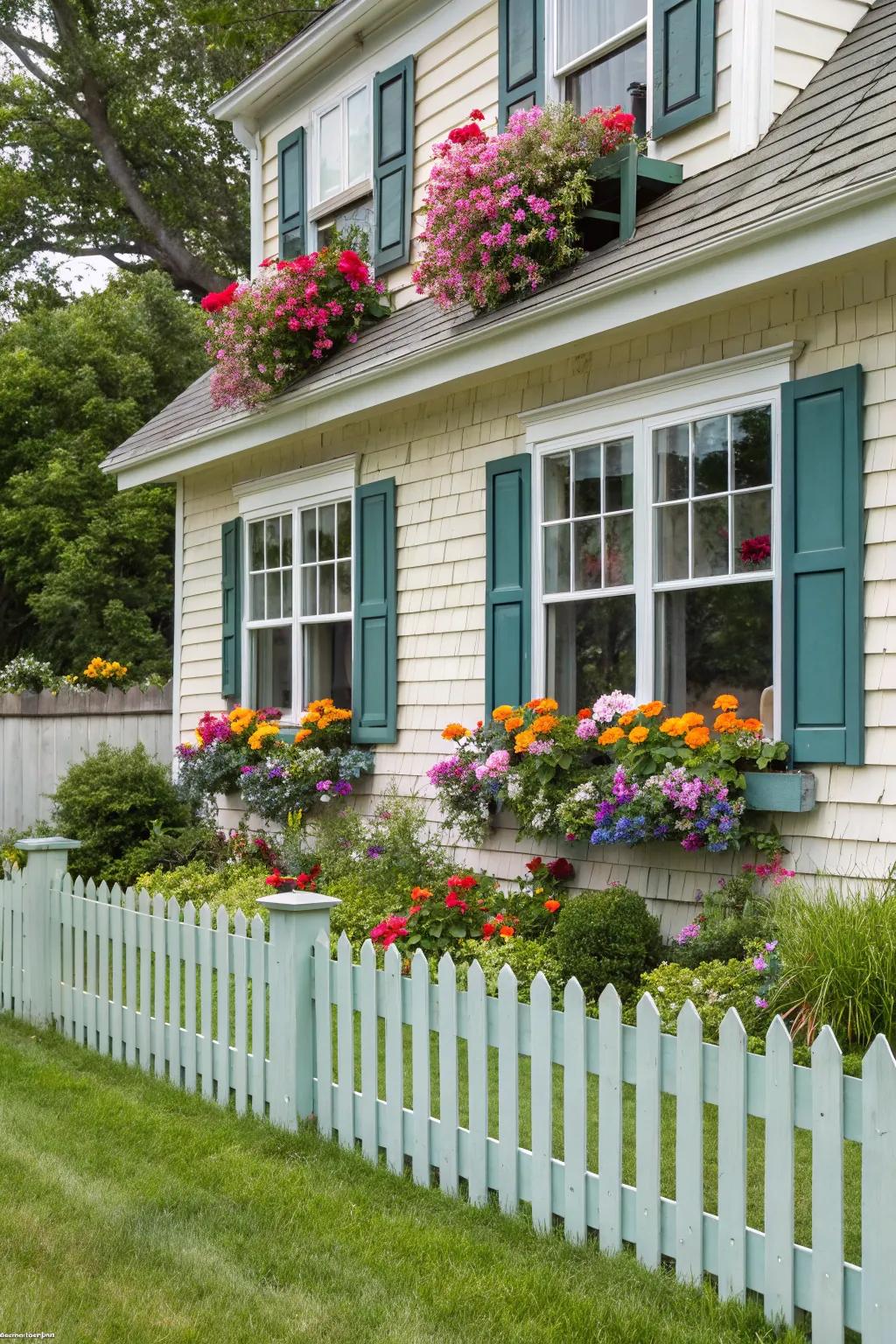 Garden boxes filled with flowers bring nature closer to your home.