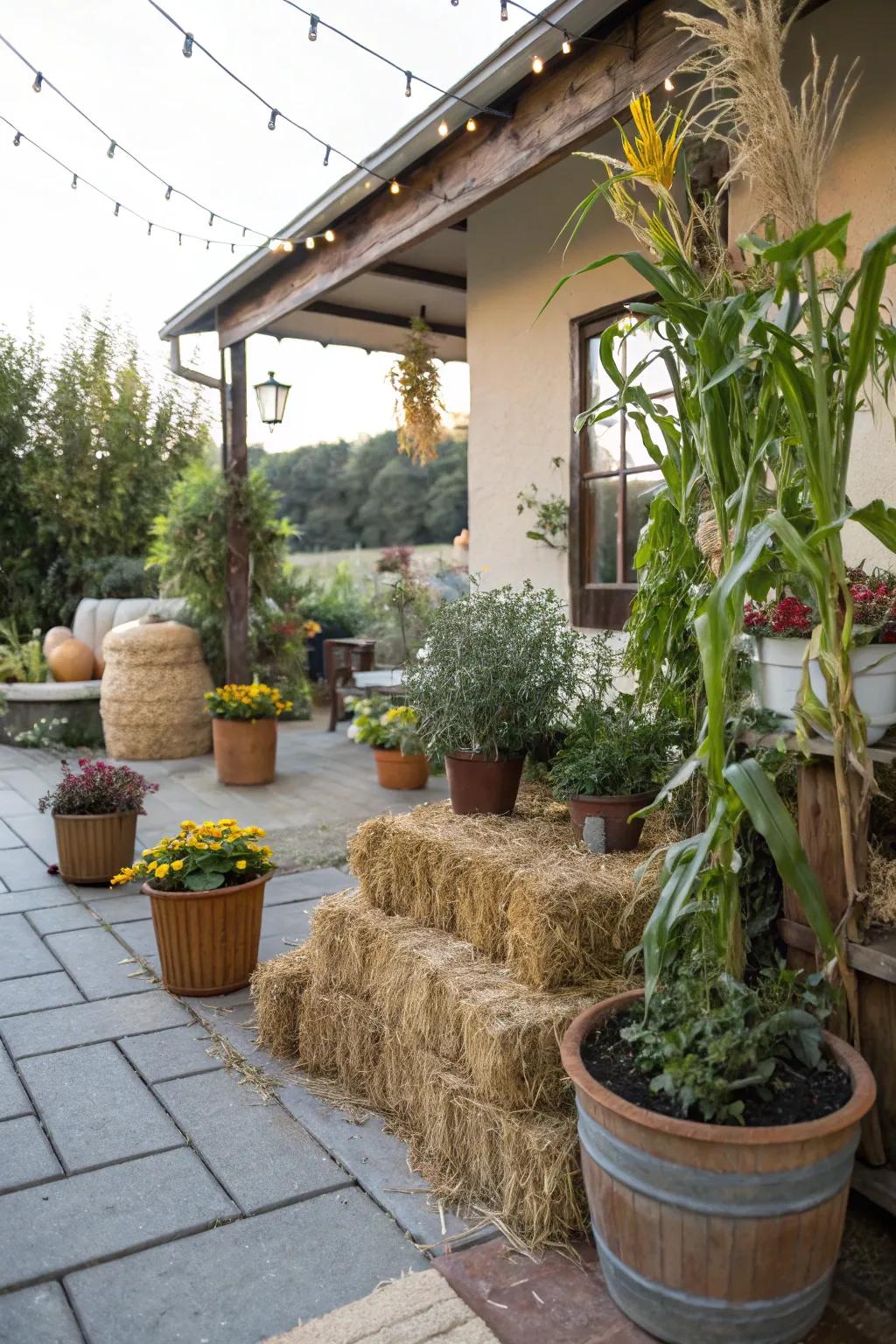 Create appealing arrangements with fall-inspired items.