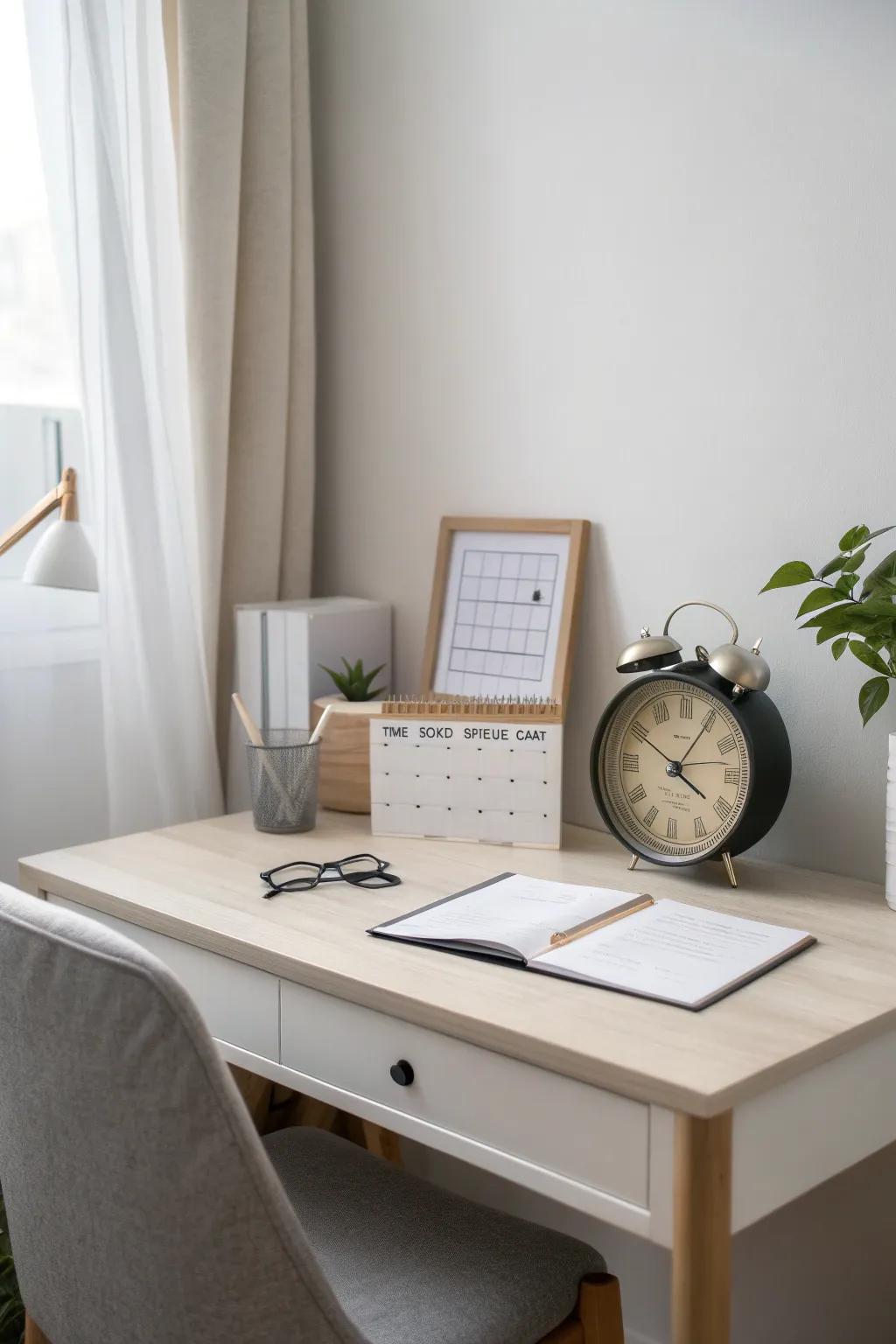 Time divisions help the family concentrate on essentials.