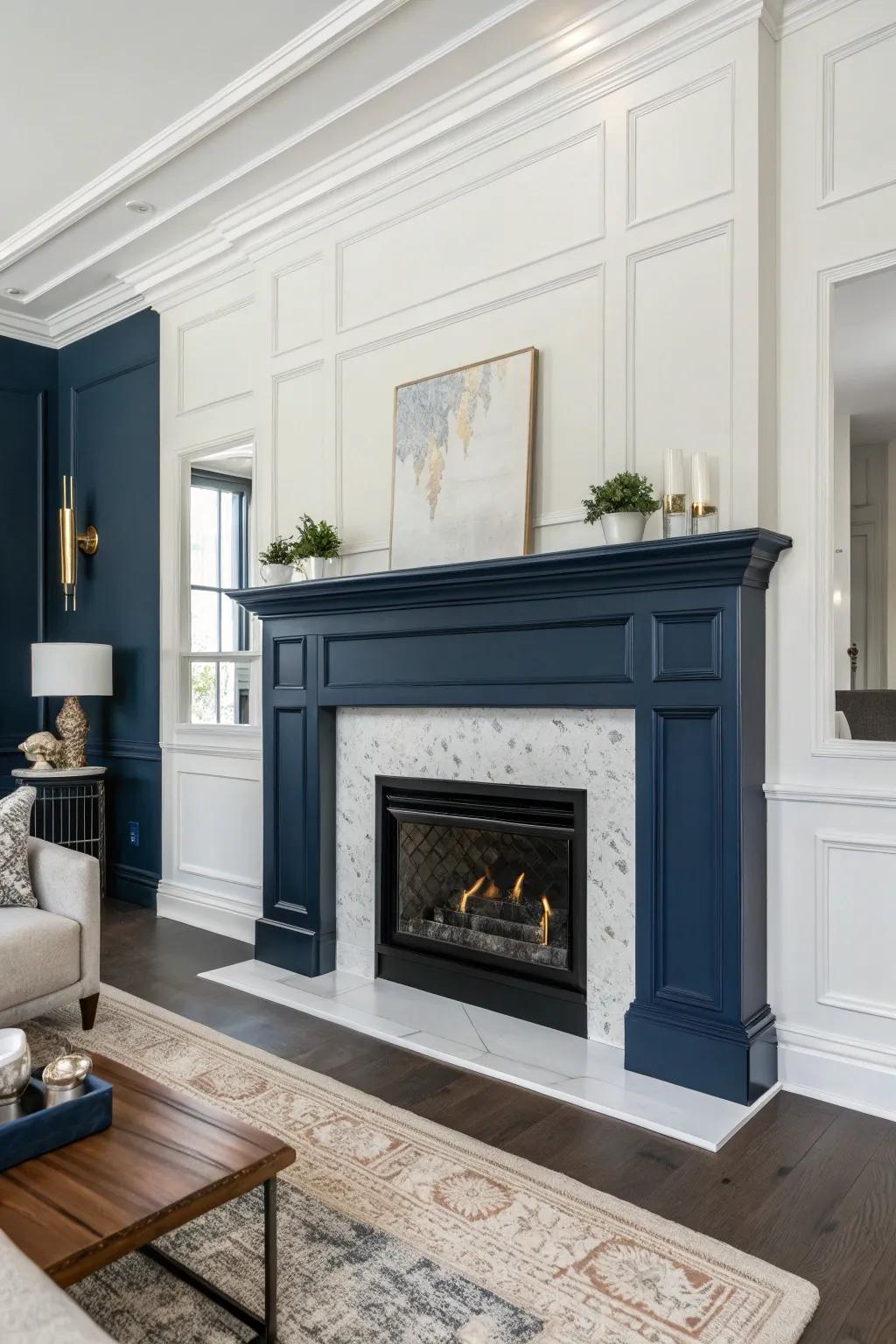 Contrasting colors can transform your fireplace into the room's highlight.