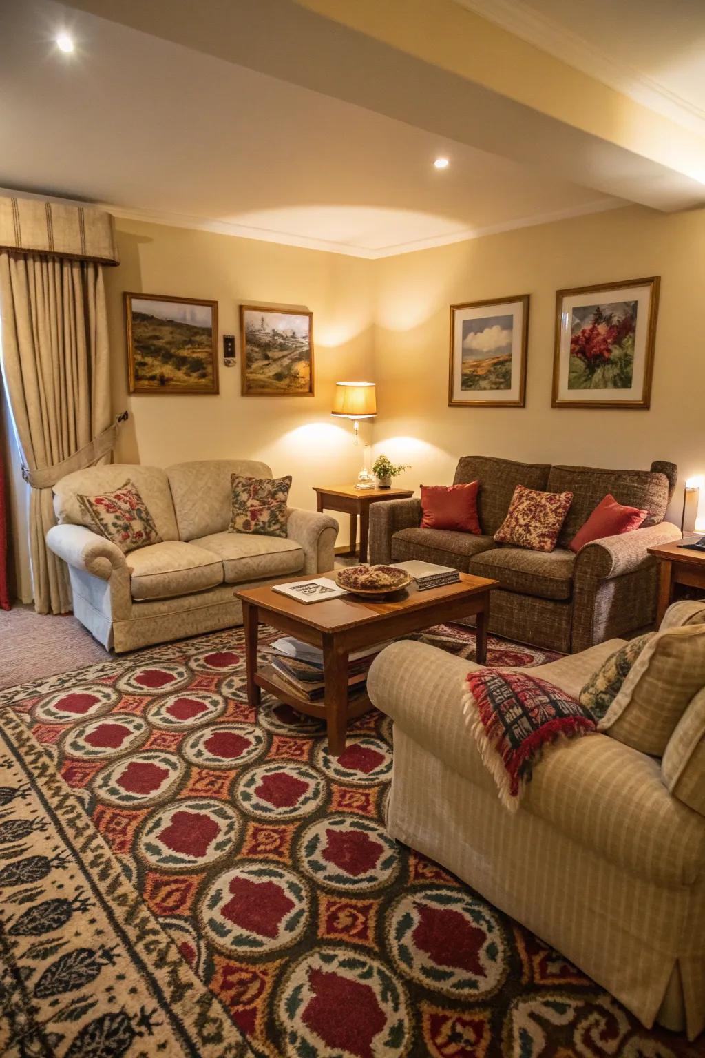 Patterned carpets enrich any room with luxury and comfort.