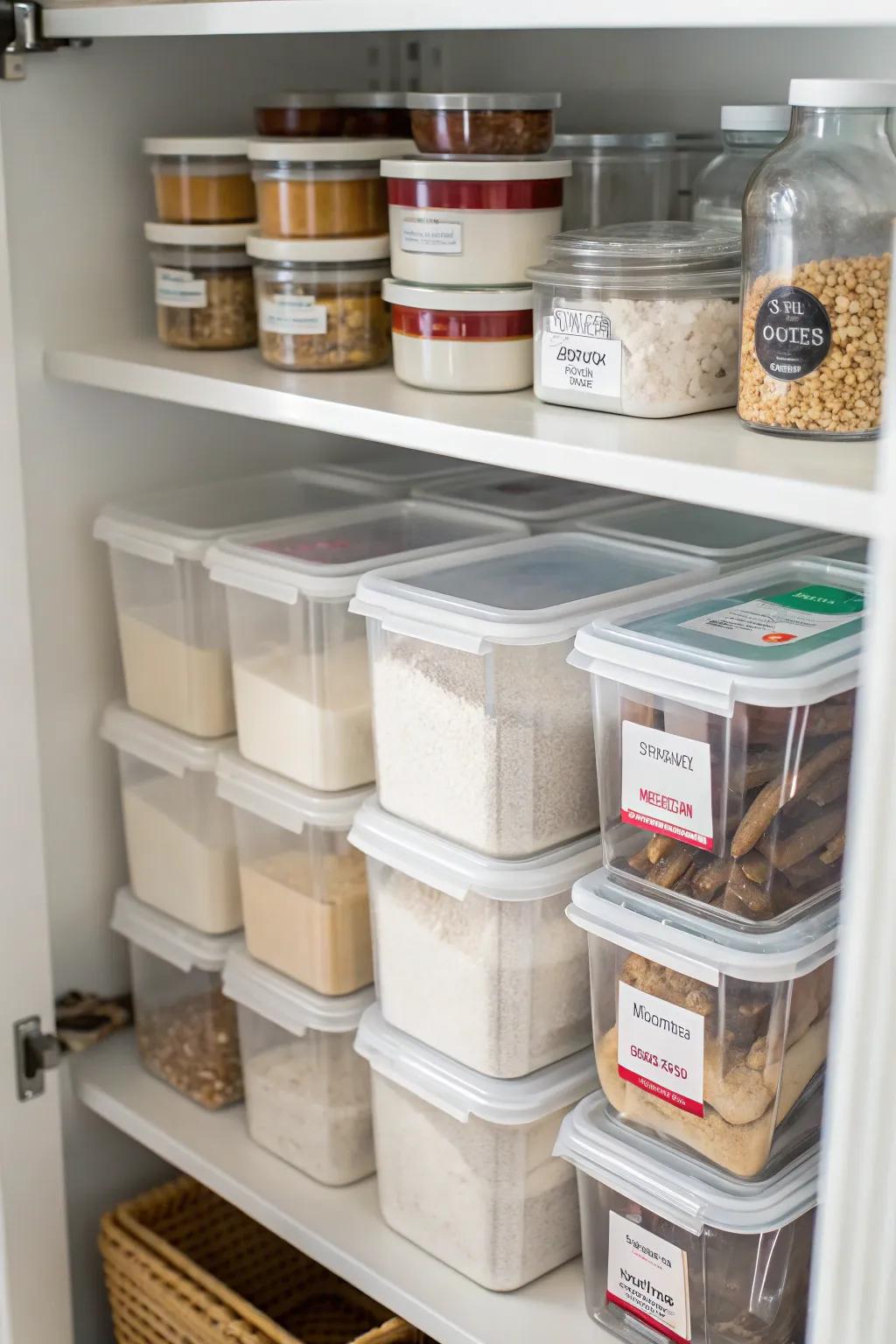 Stackable containers are a great way to make the most of your space while keeping things in order.