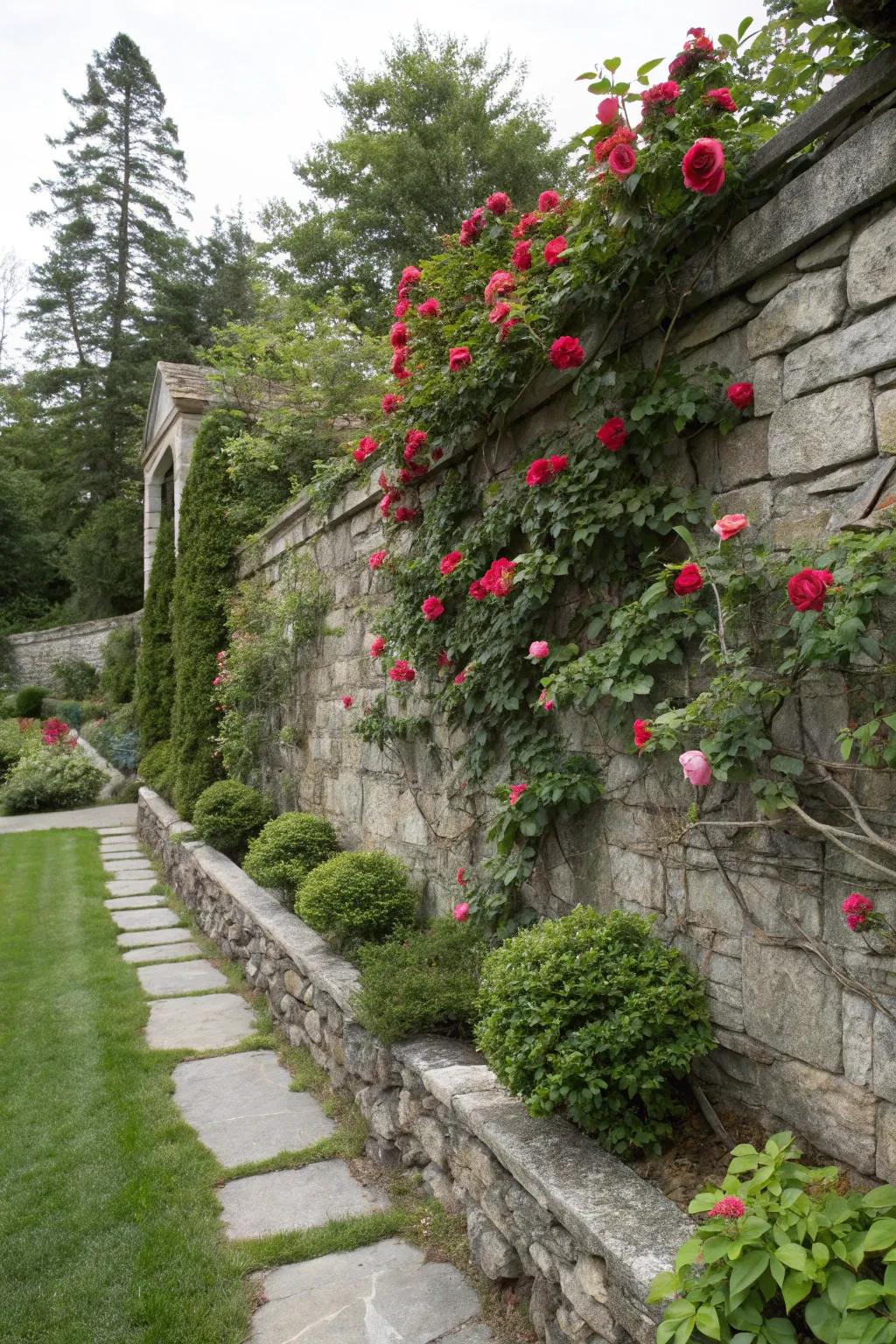 Climbing florals producing a lush and sentimental wall cover.