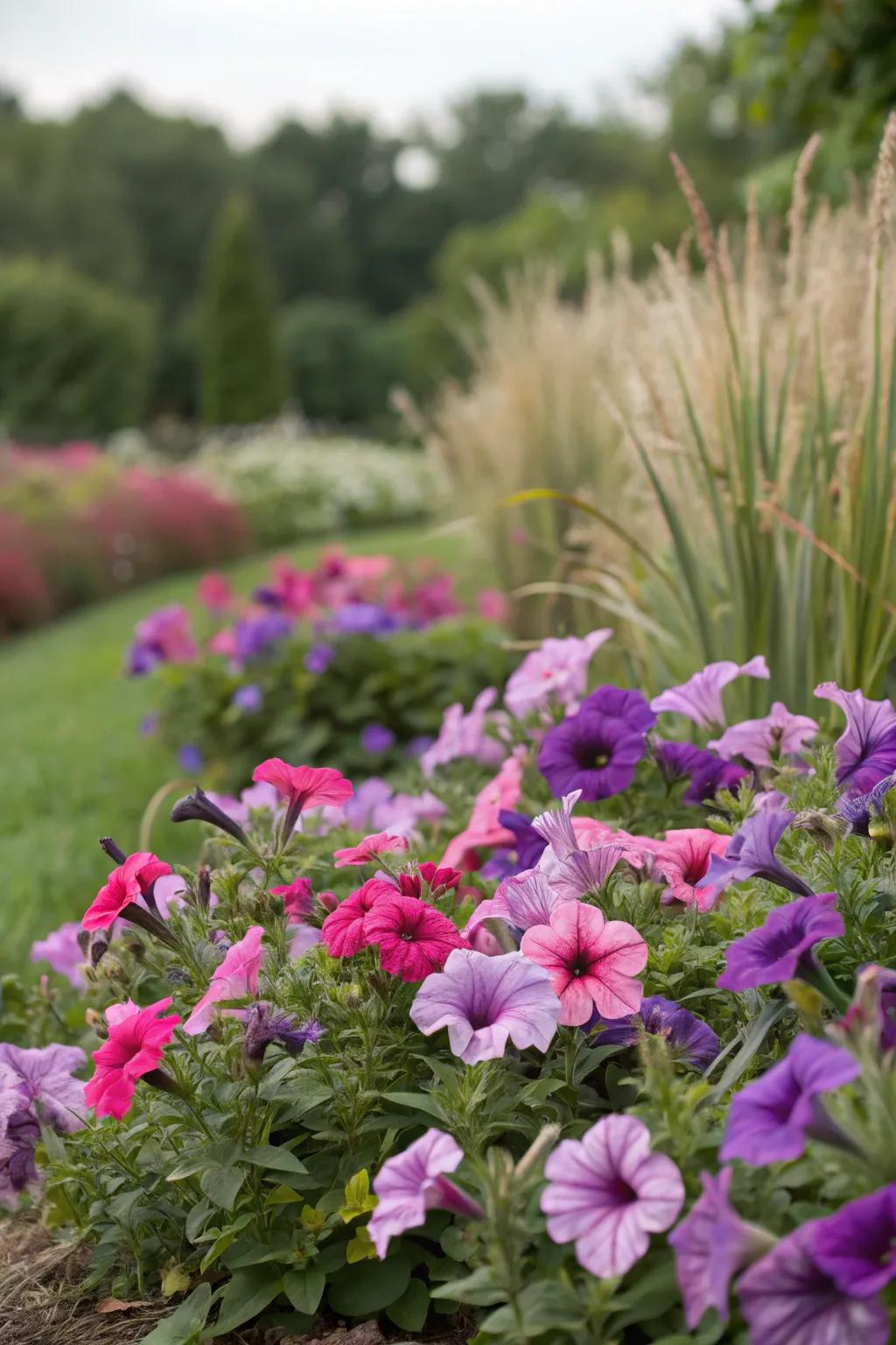 Achieve depth with tiered plant heights in your flower beds.