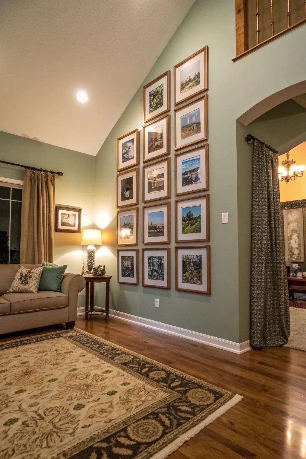 An offset pyramid layout that enhances both height and visual intrigue.
