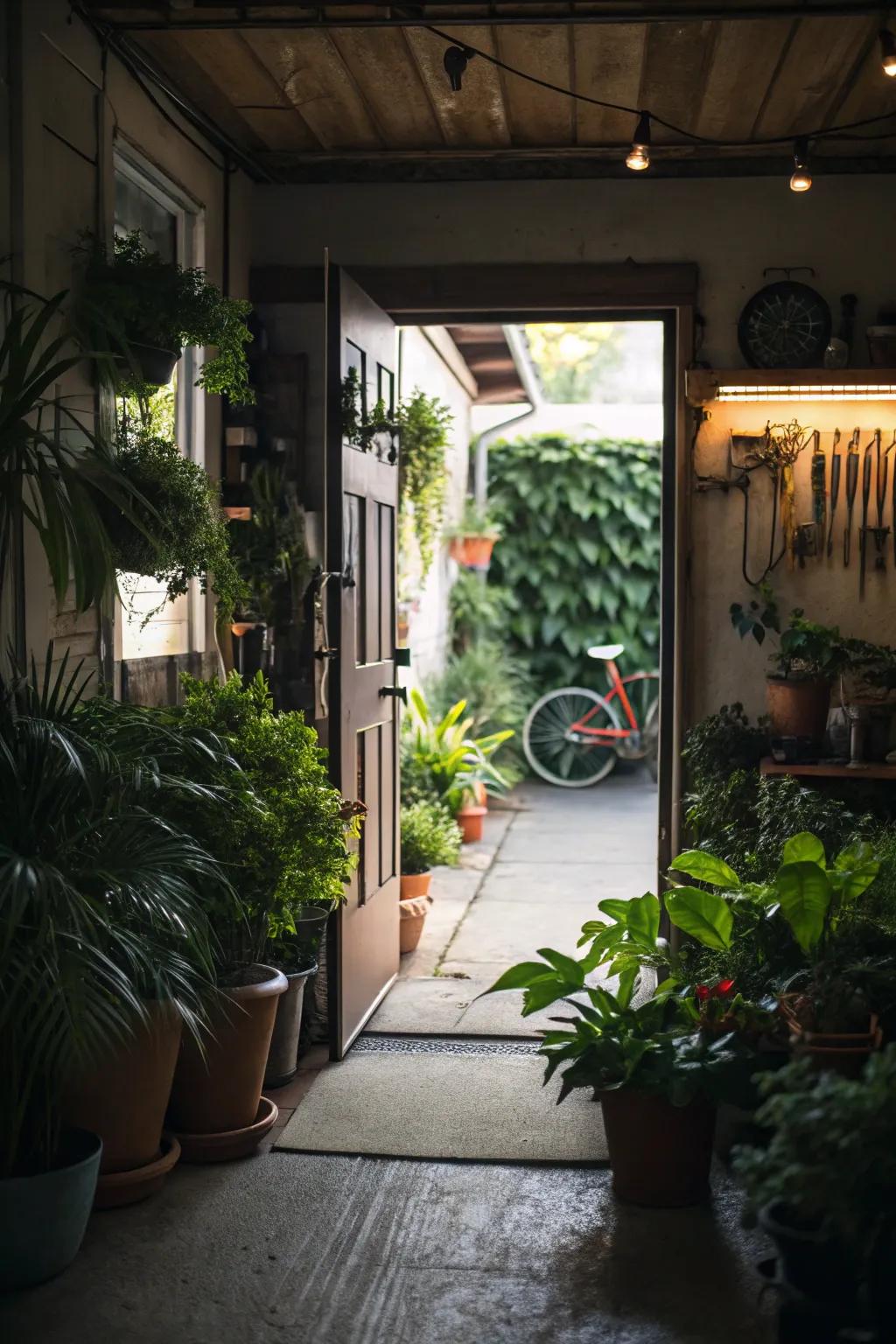 Greenery brightens your entryway and fosters a welcoming mood.