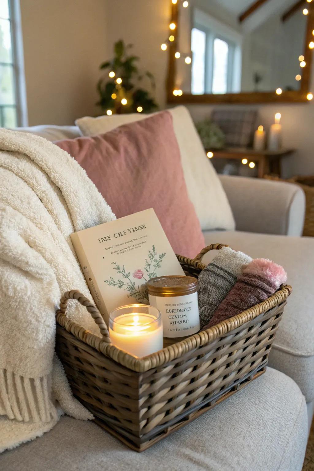 Cozy comforts for a relaxing evening spent at home.