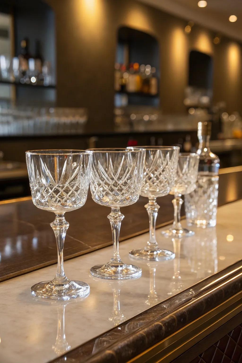 Improve drinks using a sophisticated drinkware assortment.