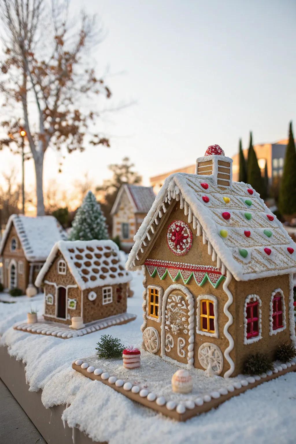 A picturesque locale of gingerbread abodes, each narrating its distinct tale.