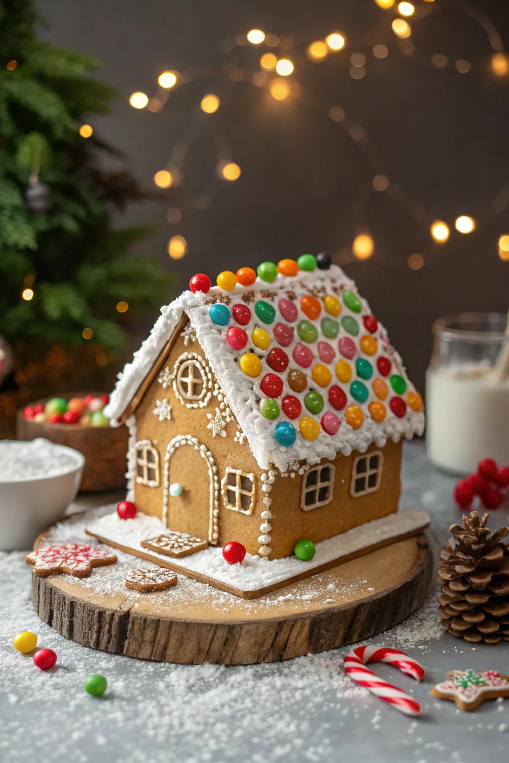 Delight dot roofs are a playful and vibrant addition to gingerbread houses.