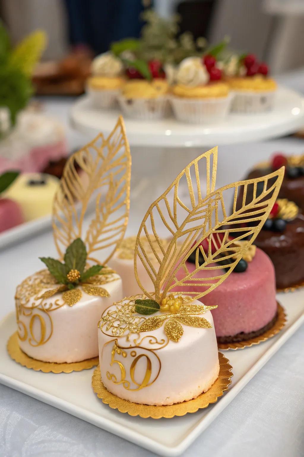 Gilded leaf confections infuse that sought-after luxurious elegance.