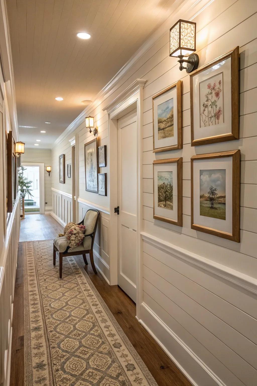 Cladding establishes an ideal backing for an impressive artwork display.