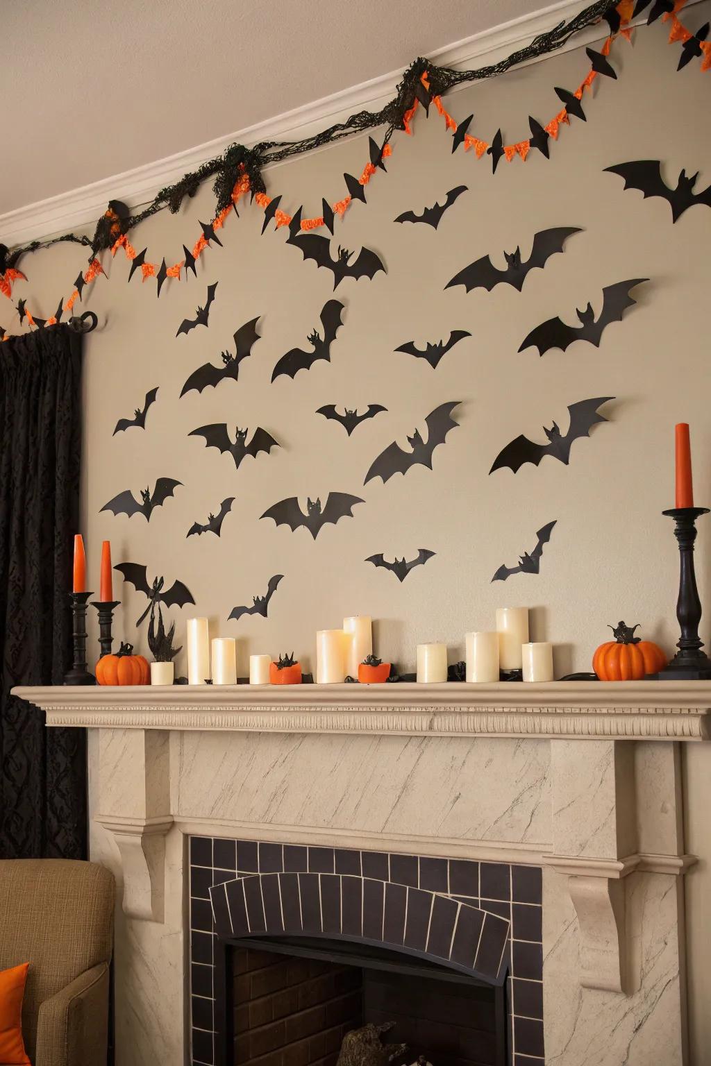 Bats in aerial display, an archetypal Halloween vista.