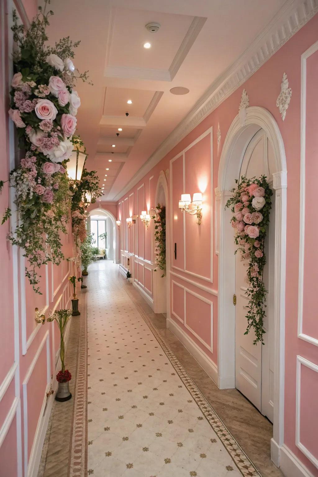 Subtle watercolors can transform your corridor into a serene escape.