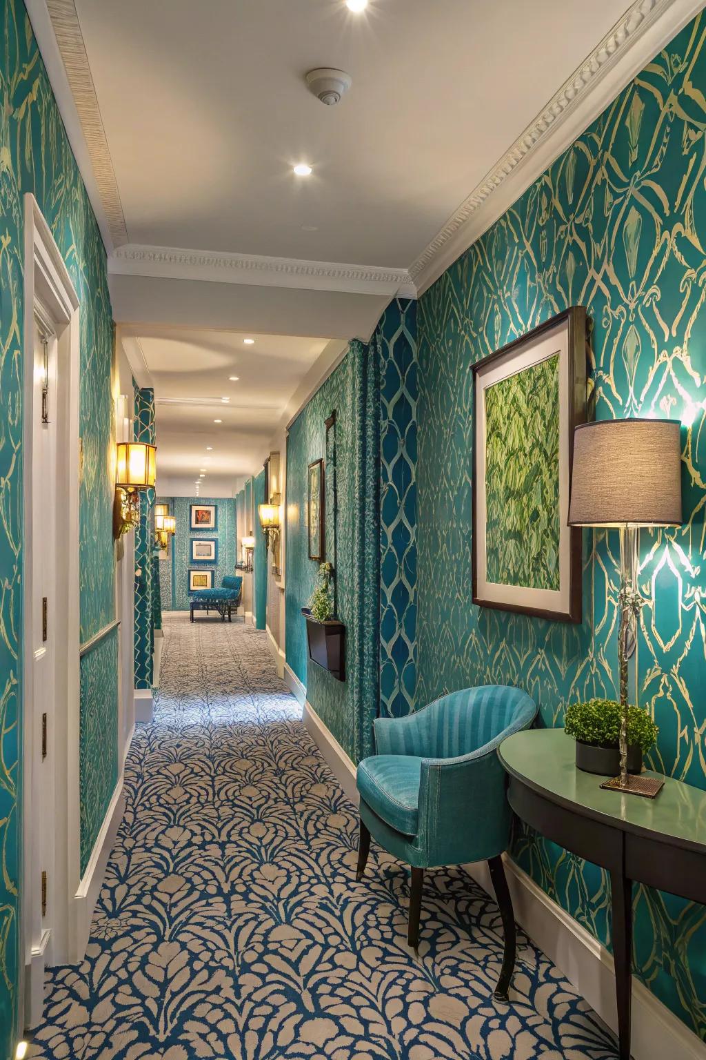 Strong colors can turn your hallway into a focal point.