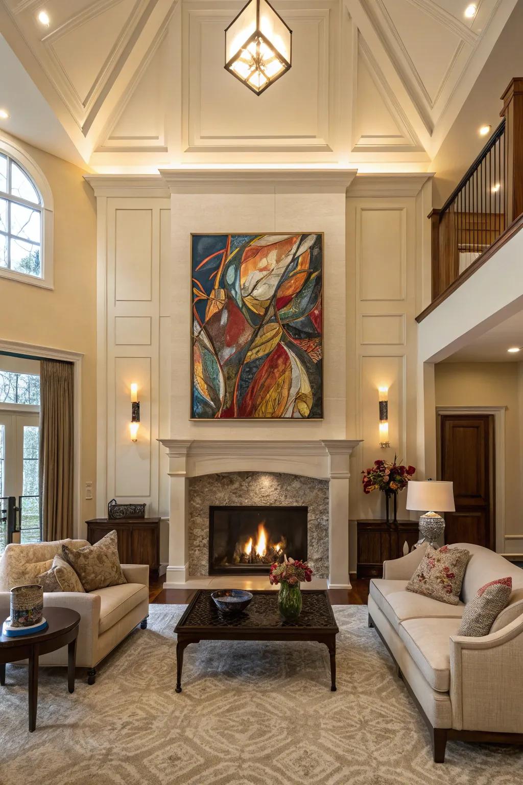 Large art pieces introduce a dash of personality and sophistication.