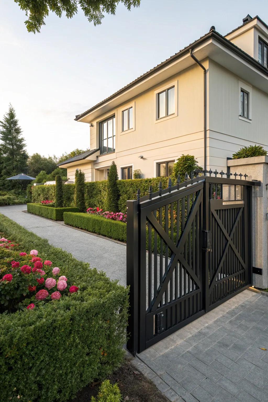 Black gates are the embodiment of elegance.