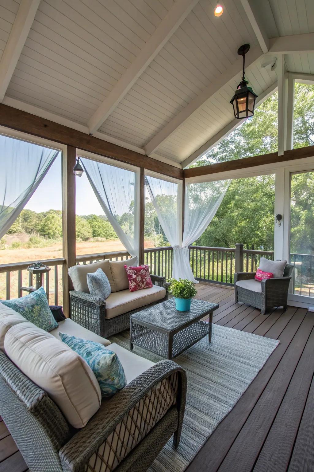 Screened-in porches offer year-round usage for your deck.