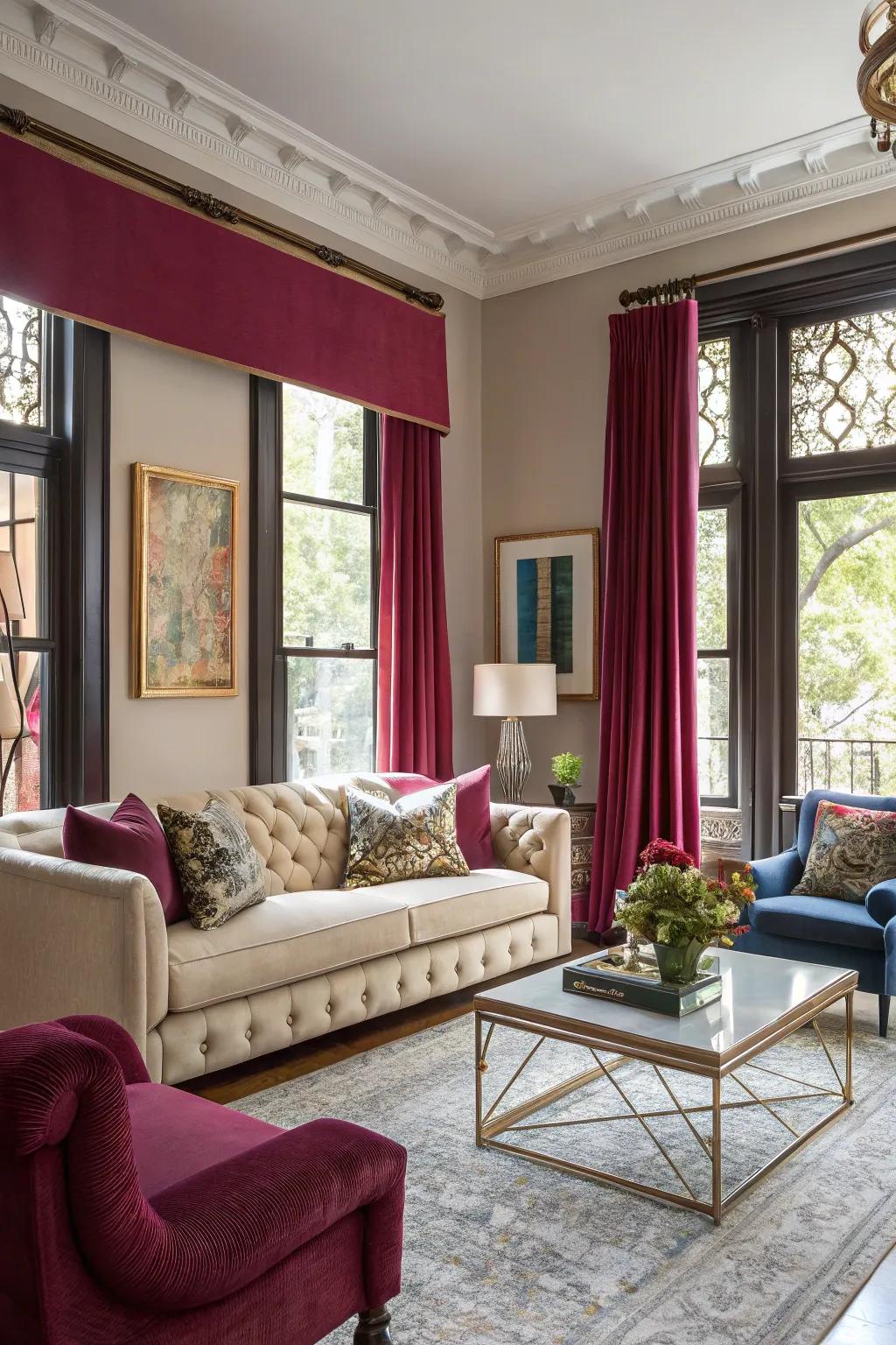 Gem-inspired frames bring drama and beauty to the room.