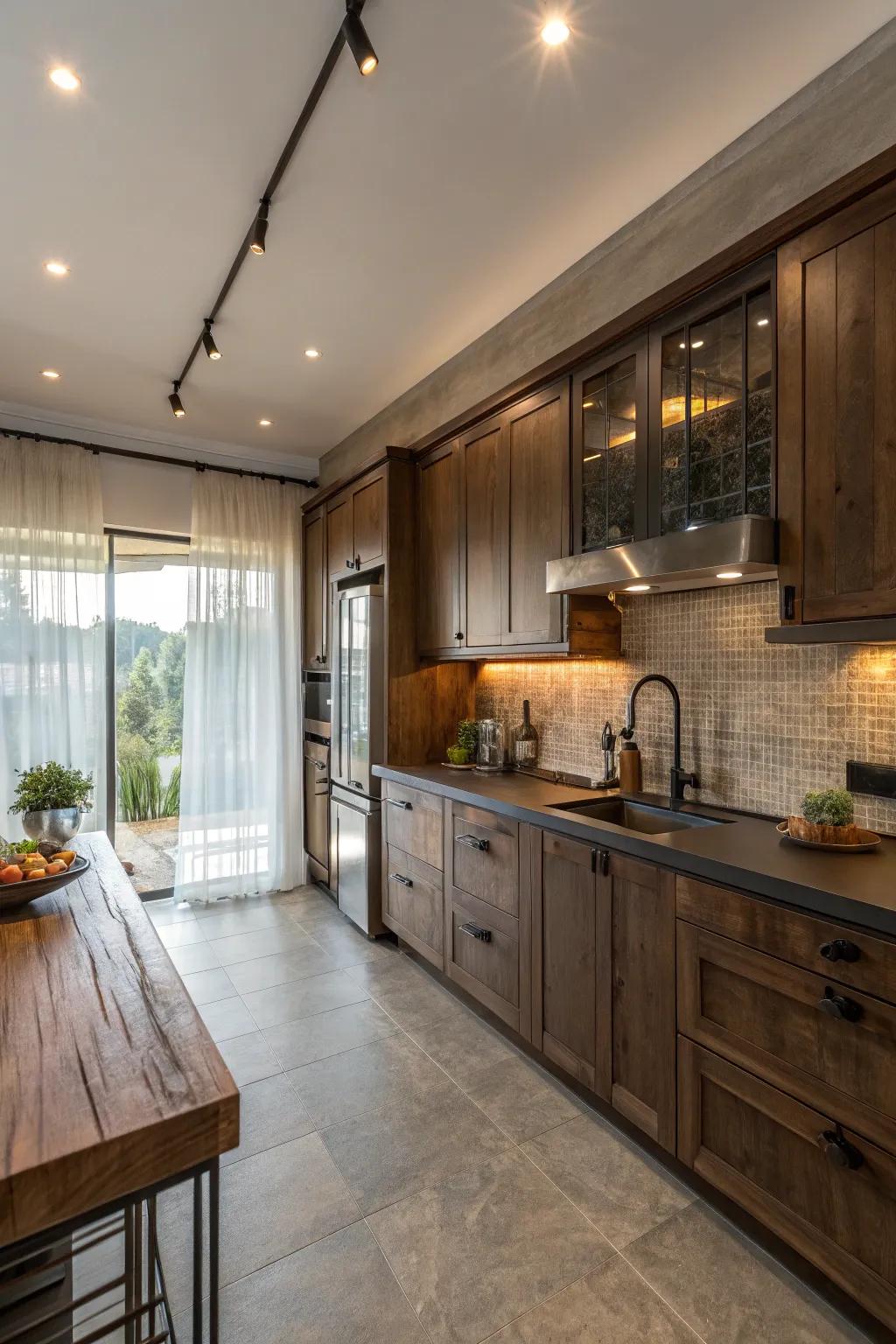 A blend of materials adds visual interest to any kitchen.
