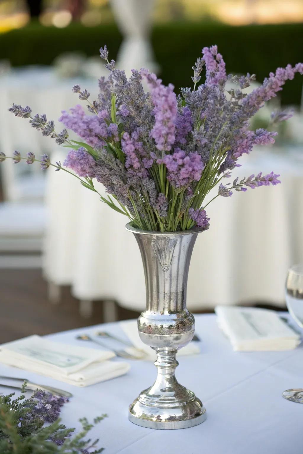 An exquisite flower centerpiece that elevates the table aesthetic with elegance.