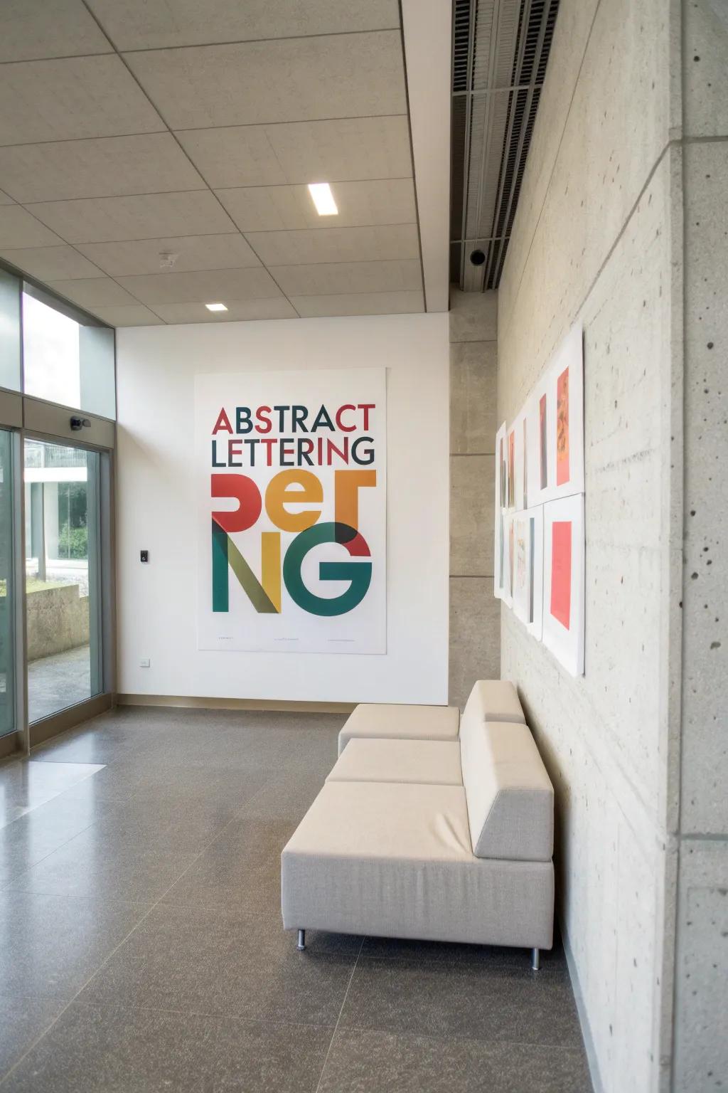 Bold abstract lettering brightens up any space.