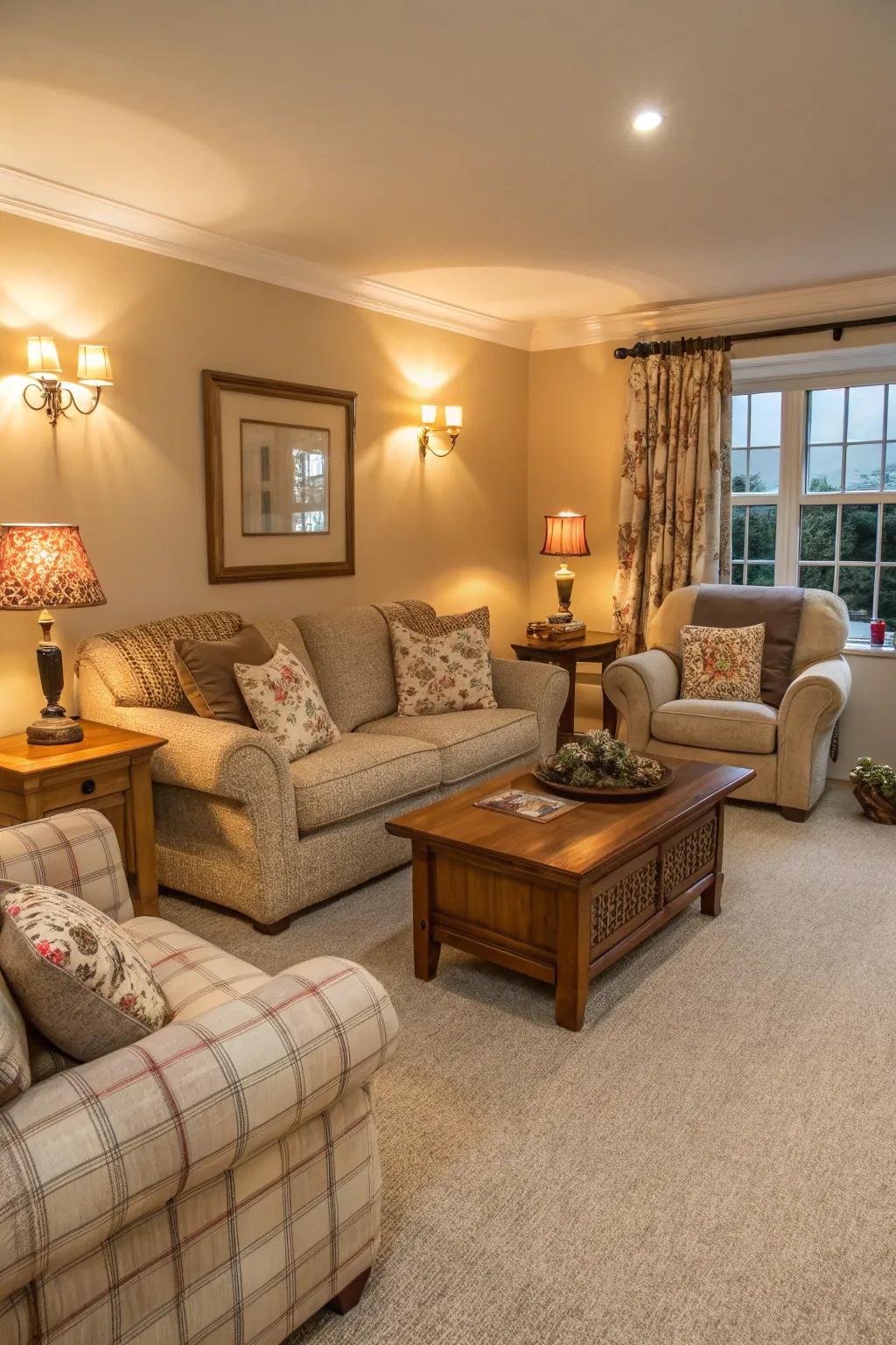 Wall-to-wall carpeting offers unmatched comfort and warmth for your living space.