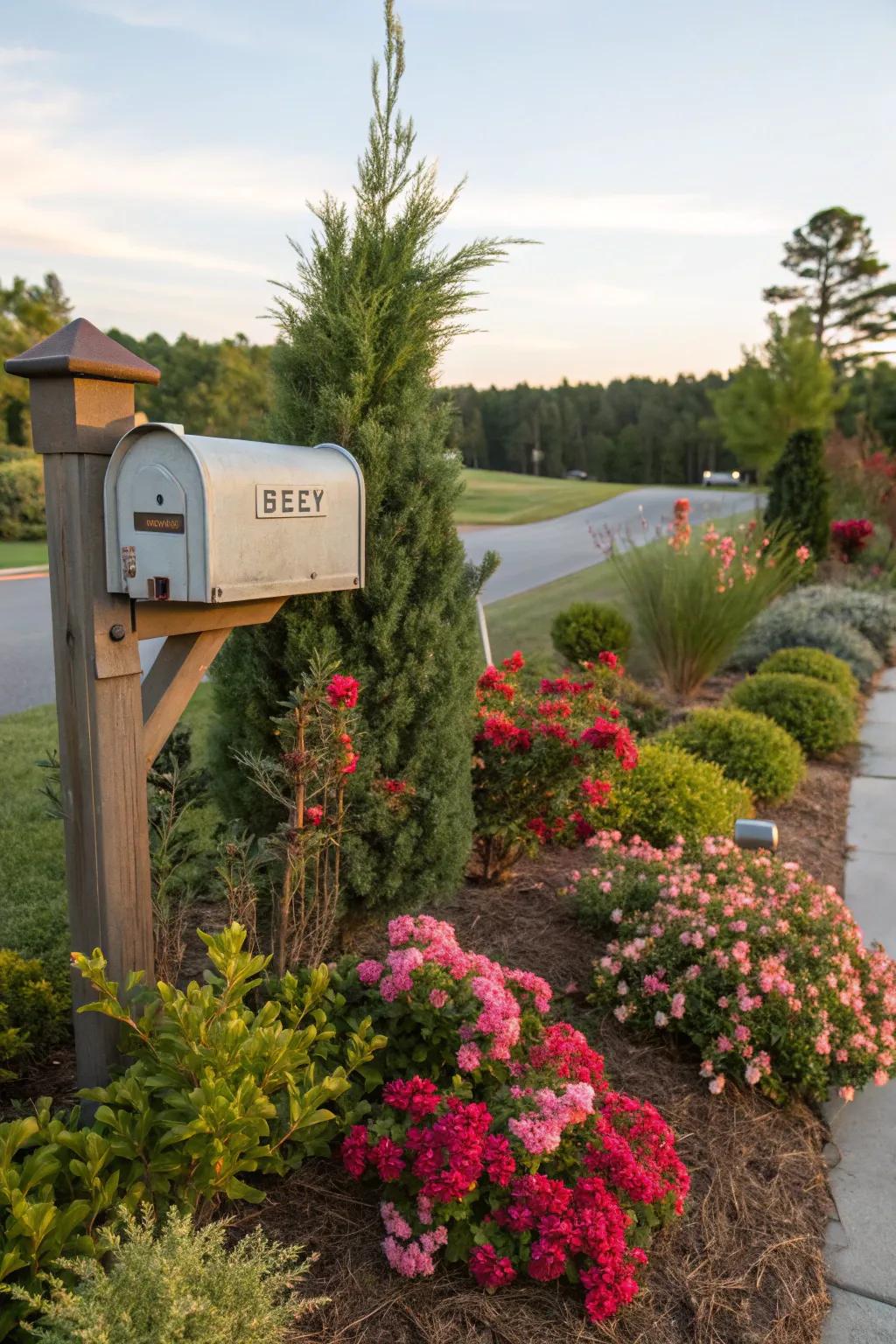 Evergreens and long-lasting plants add vibrant color throughout the year