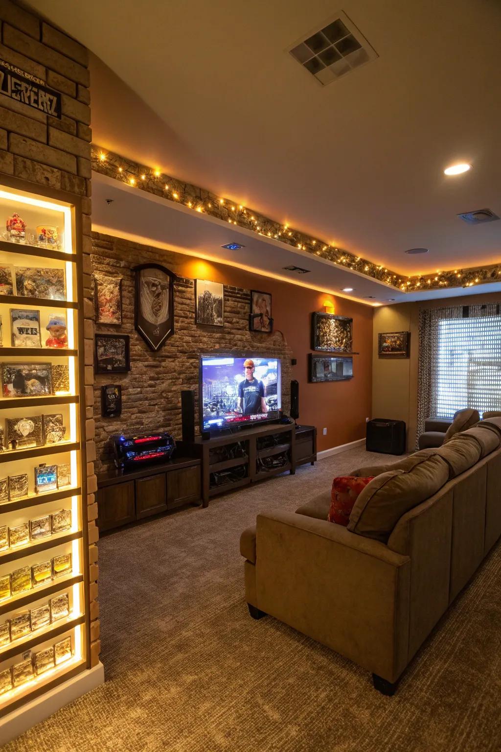 LED lighting animates your wall features with a modern shine.