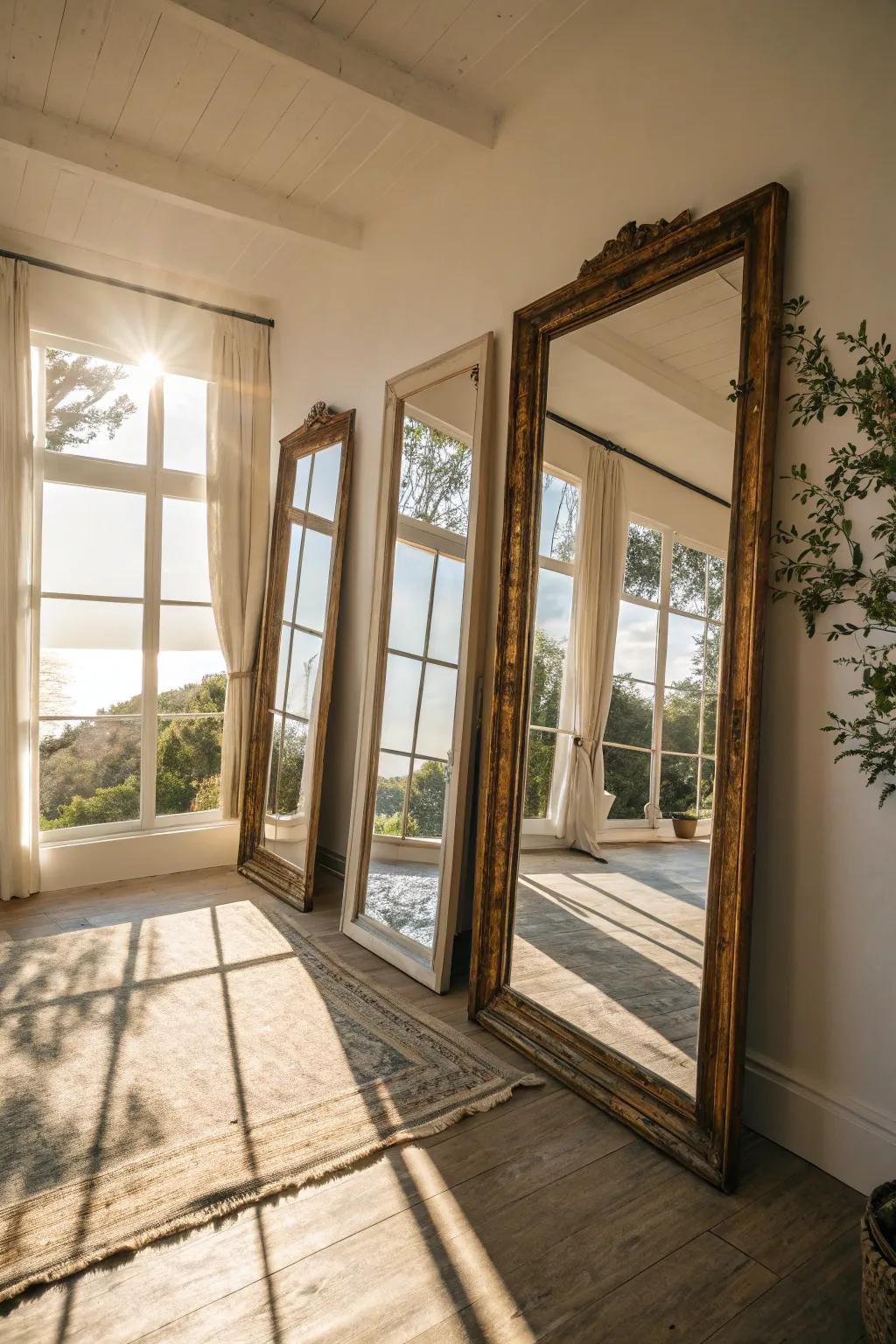 Mirrors can amplify natural light, brightening your home.