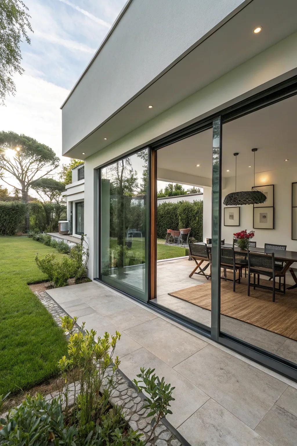 Smooth transition from interior comfort to outdoor relaxation.